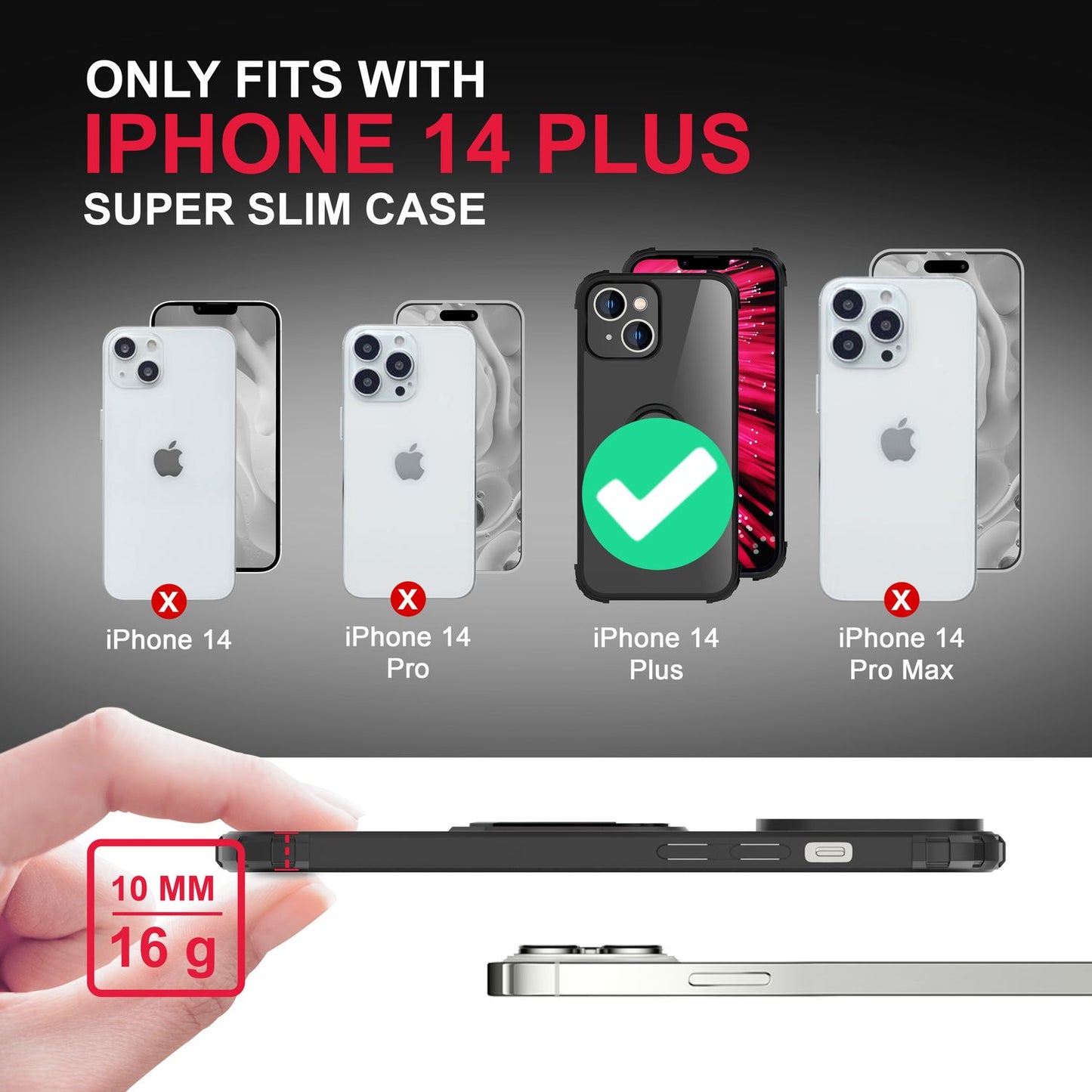 For iPhone 14 Plus Case Ring Case Clear Transparent Protective Frame Phone Case