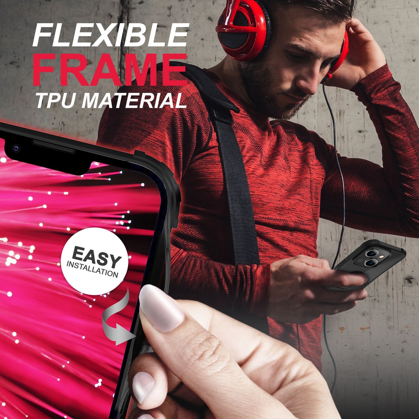 For iPhone 14 Plus Case Ring Case Clear Transparent Protective Frame Phone Case