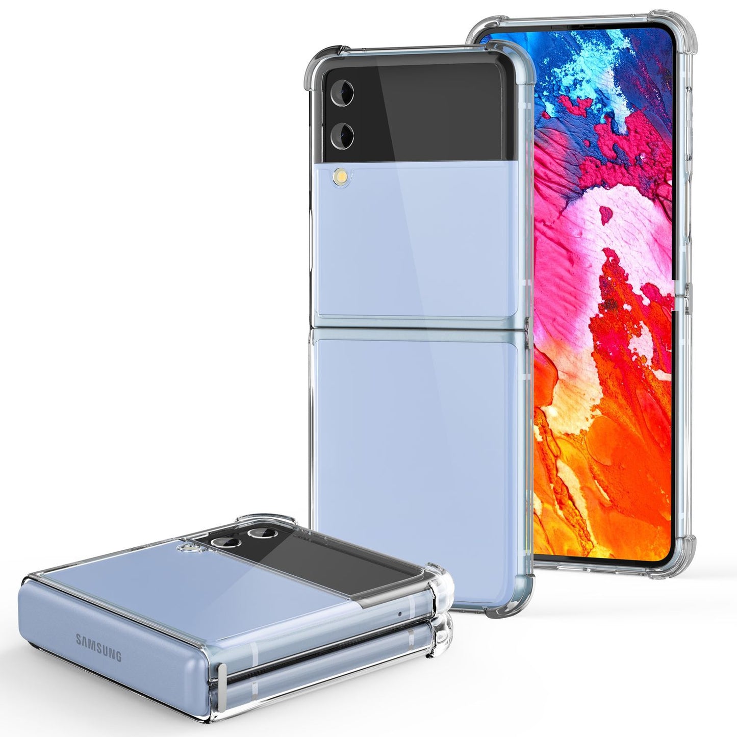 Case for Samsung Galaxy Z Flip4 Clear Scratch-resistant Anti-yellowing Hard Cover Protective Case