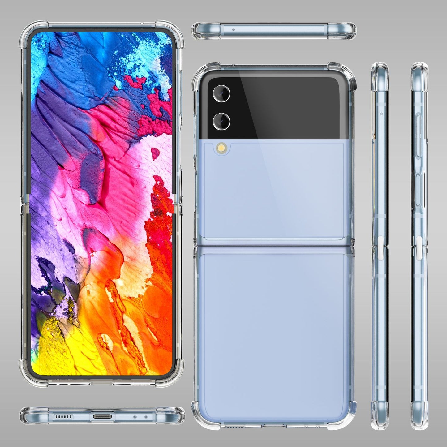 Case for Samsung Galaxy Z Flip4 Clear Scratch-resistant Anti-yellowing Hard Cover Protective Case