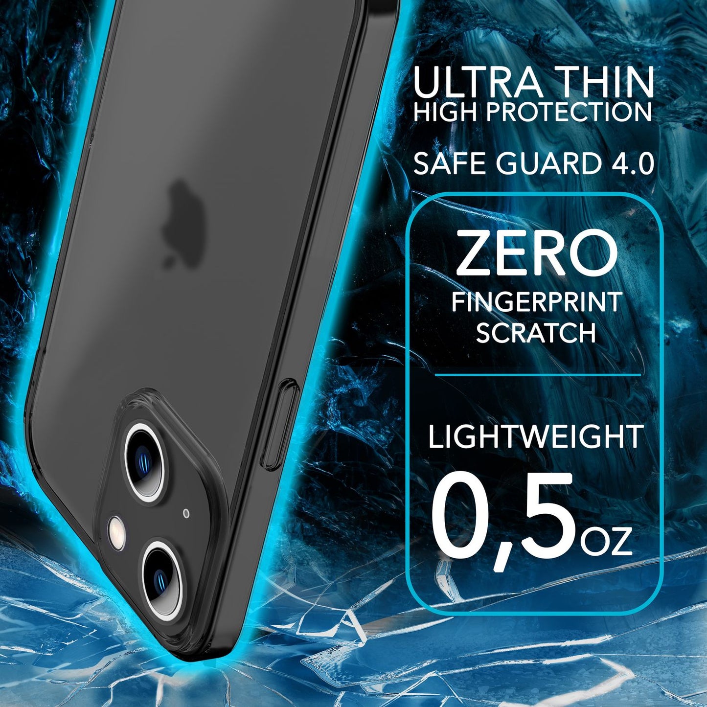 Ultra-thin case for iPhone 14 Plus, slim 0.3mm transparent protective phone case