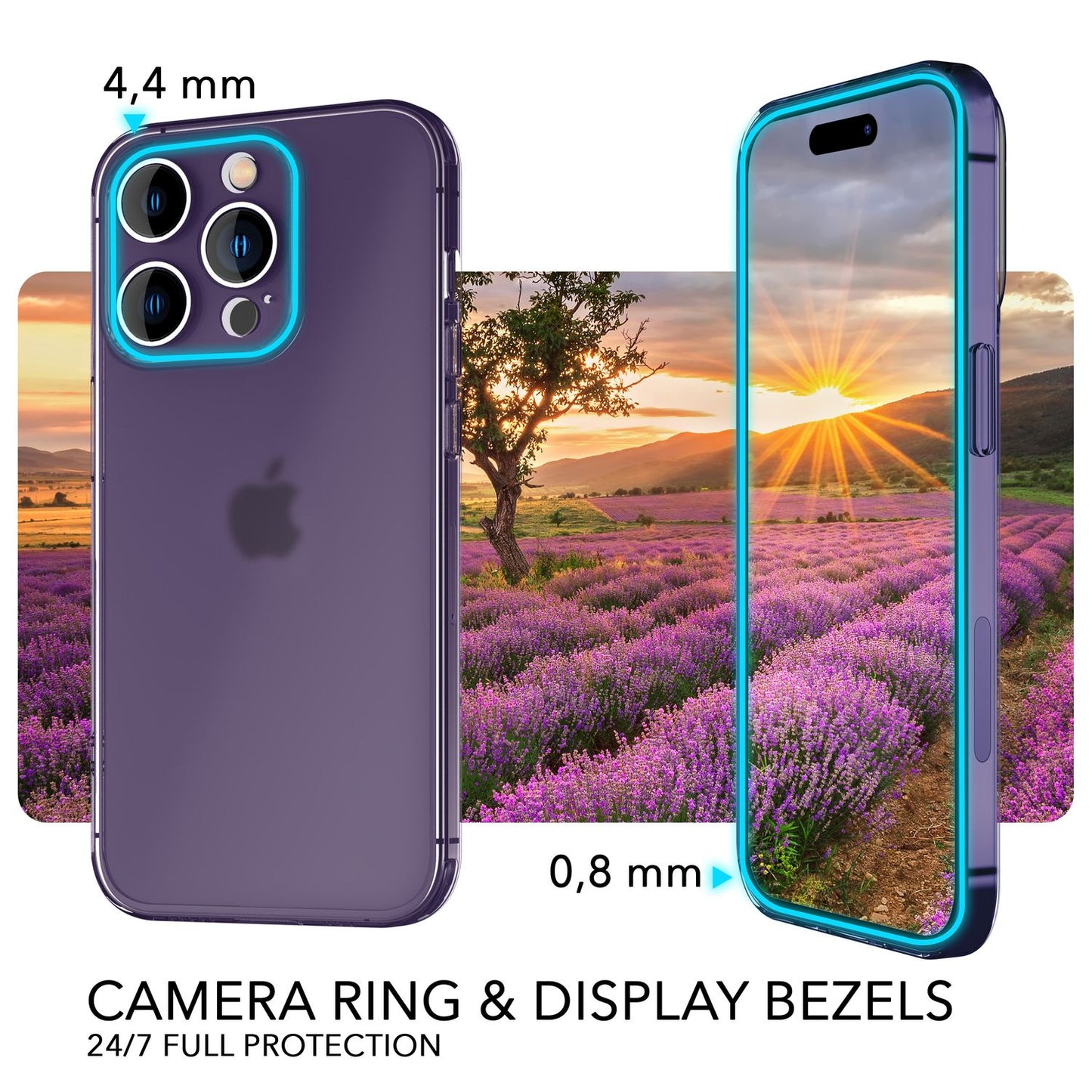 Ofurþunnt hulstur fyrir iPhone 14 Pro, þunnt 0,3 mm gegnsætt verndarhulstur fyrir síma