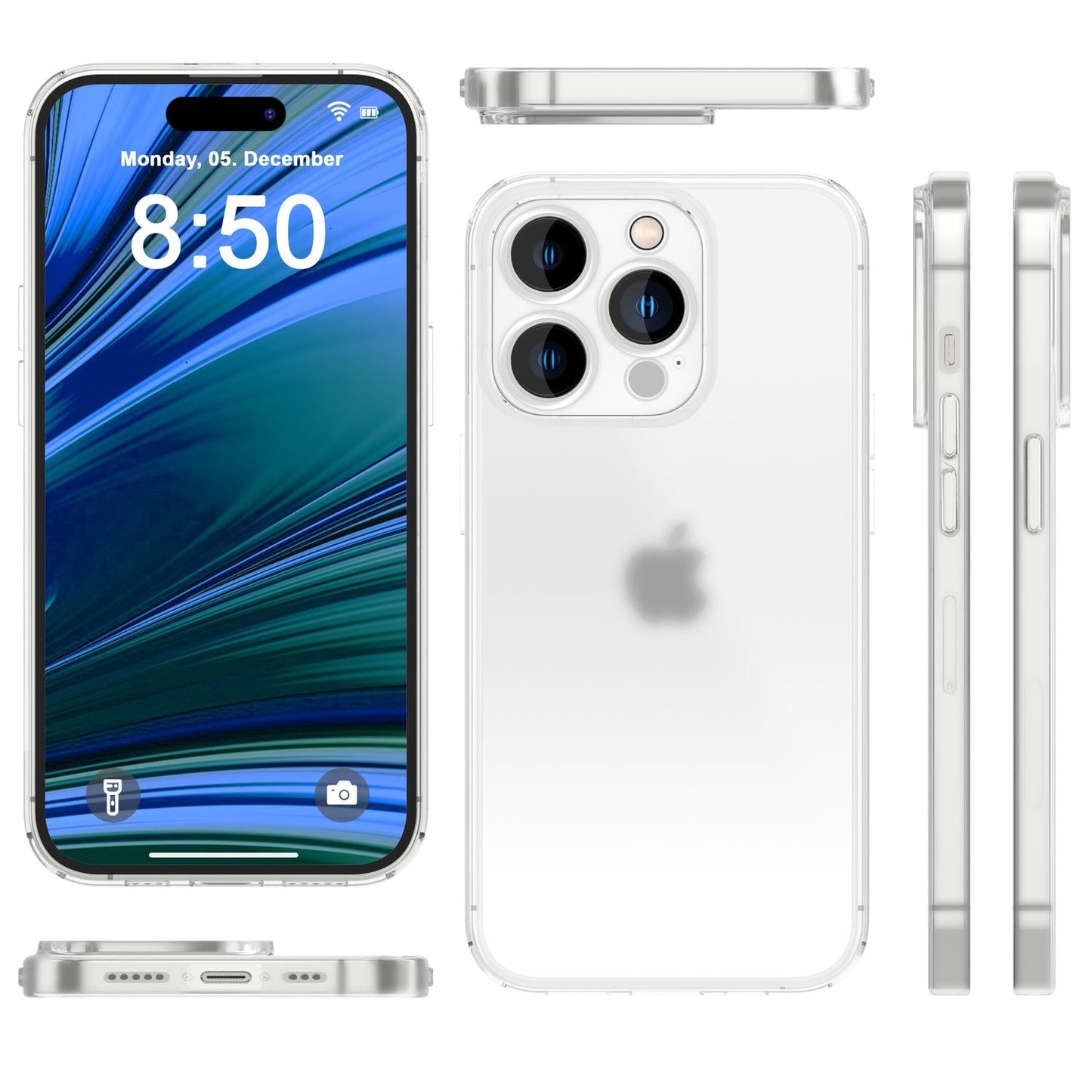 Ofurþunnt hulstur fyrir iPhone 14 Pro Max, þunnt 0,3 mm gegnsætt símahulstur