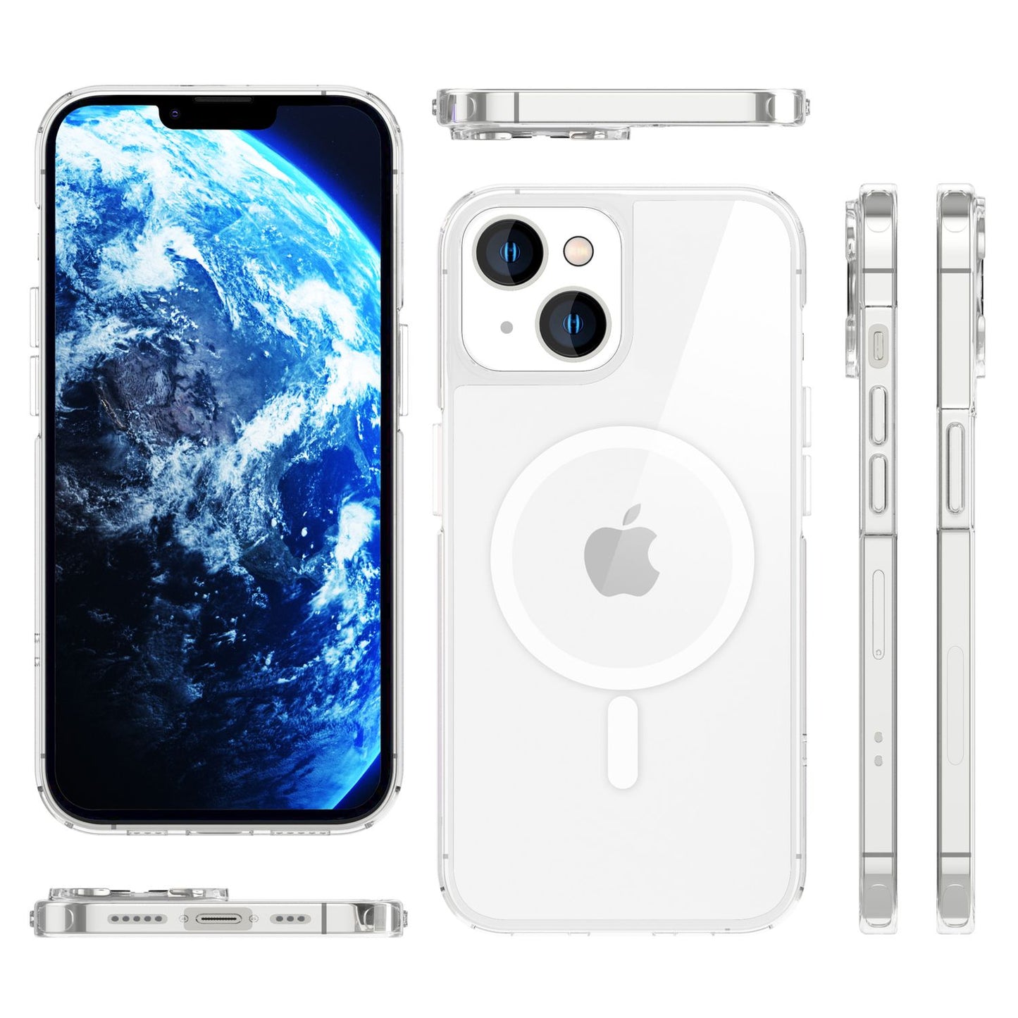 MagPower hlífðarhulstur fyrir iPhone 14 Plus, gegnsætt, rispuþolið símahulstur