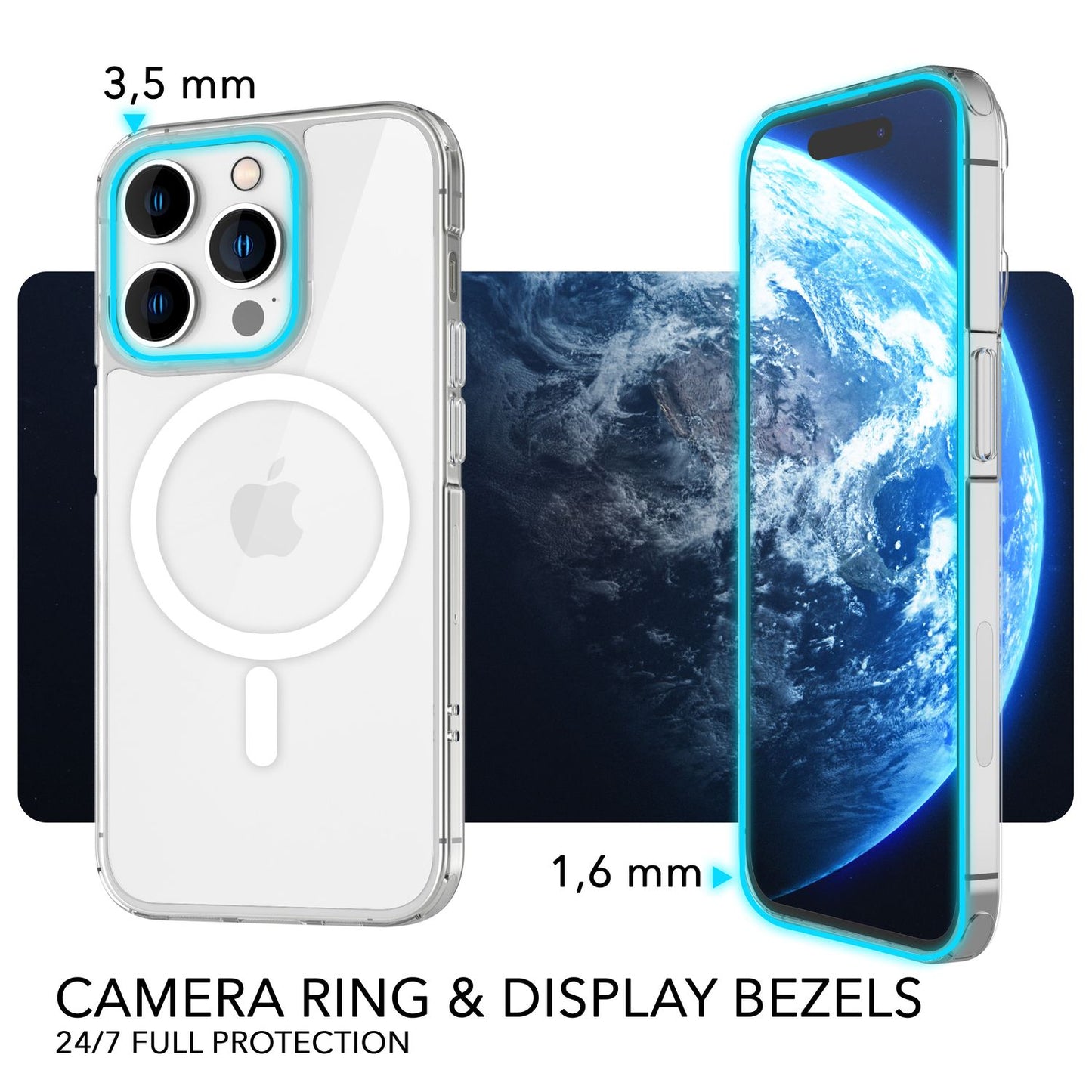 MagPower Protective Case for iPhone 14 Pro, Clear Scratch-Resistant Phone Case Transparent