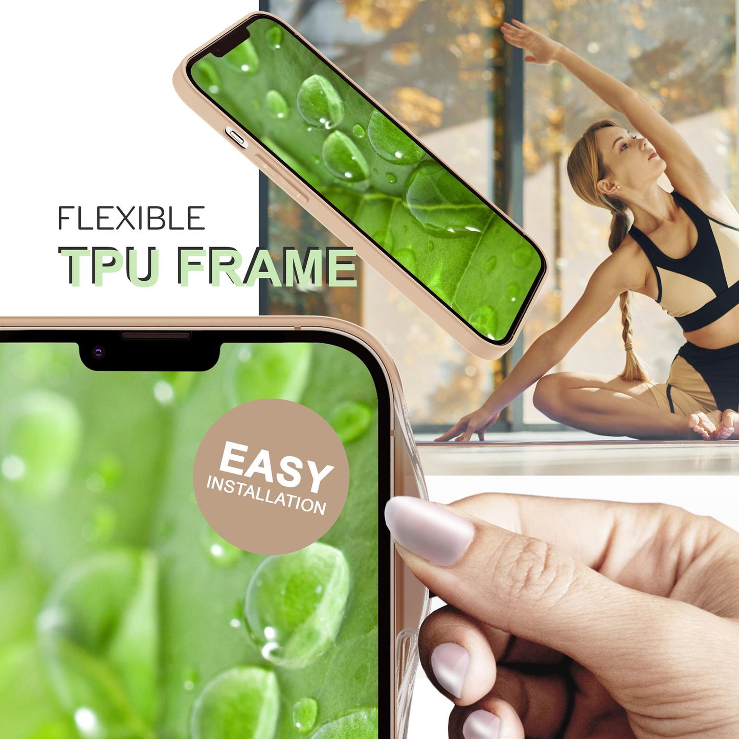 Hulstur úr náttúrulegum korki fyrir iPhone 14 Plus, TPU verndandi símahulstur, korkhlíf