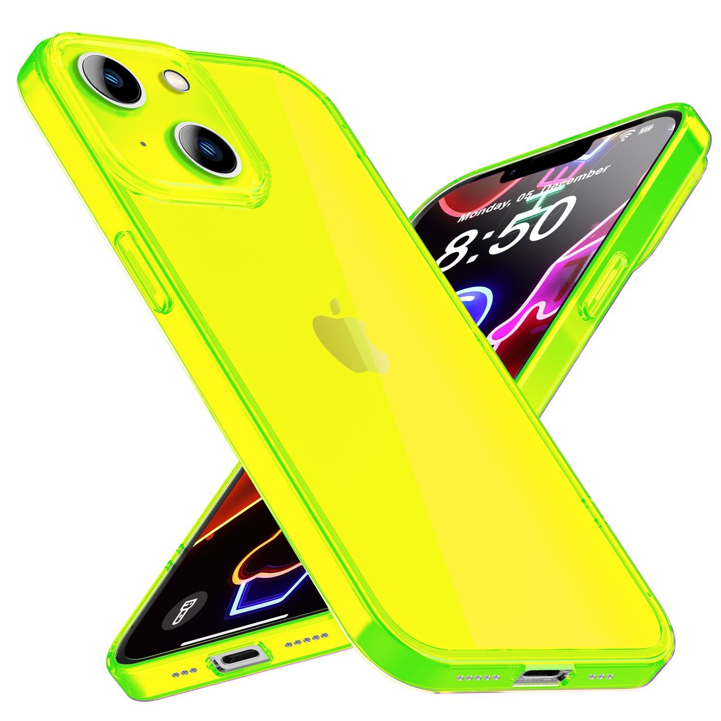 Neon Case for iPhone 14, Translucent Colorful Luminous Phone Case Protective Case