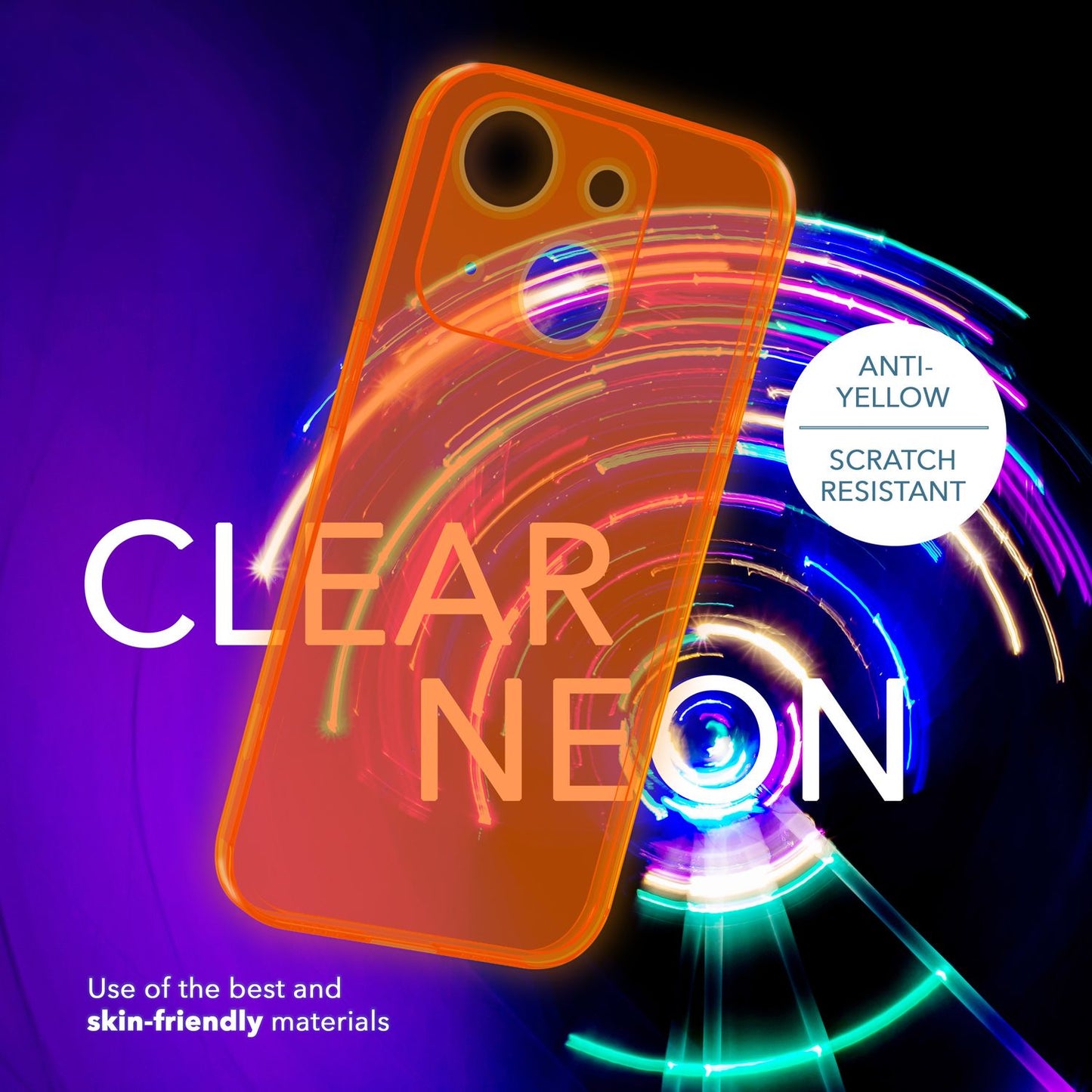 Neon Case for iPhone 14, Translucent Colorful Luminous Phone Case Protective Case