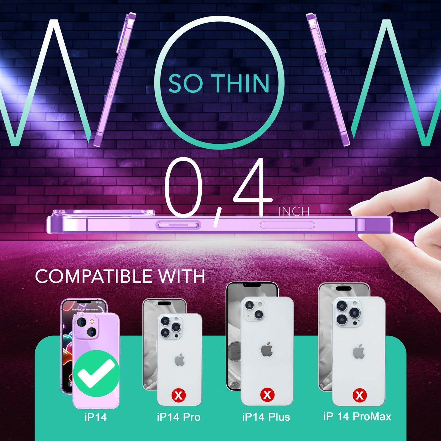 Neon Case for iPhone 14, Translucent Colorful Luminous Phone Case Protective Case