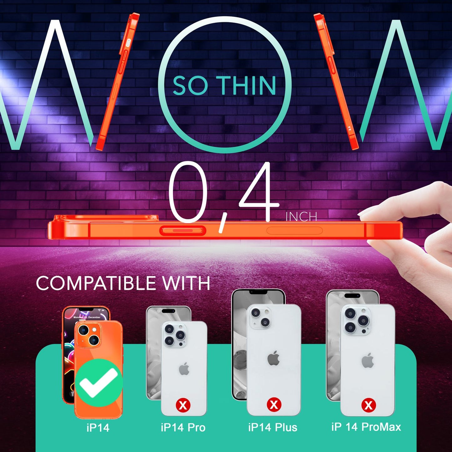 Neon Case for iPhone 14, Translucent Colorful Luminous Phone Case Protective Case