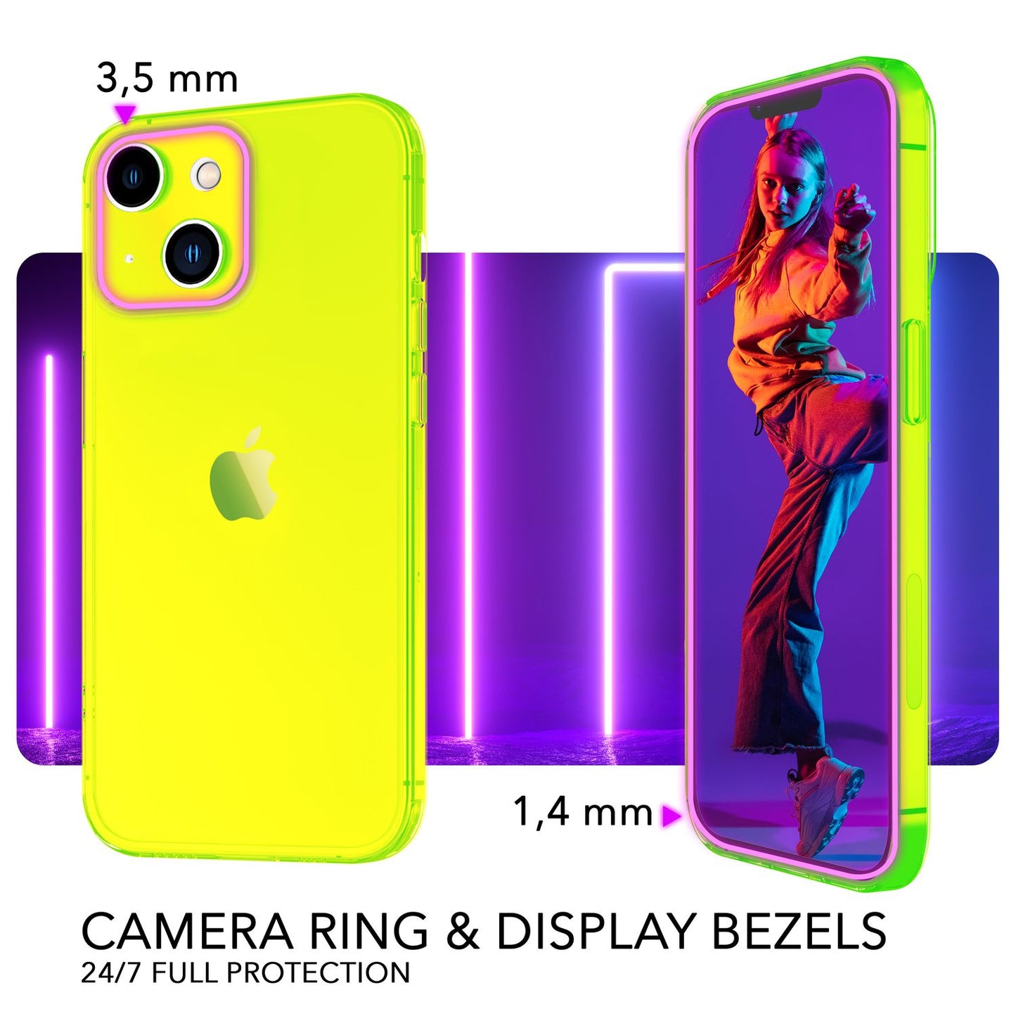 Neon Case for iPhone 14, Translucent Colorful Luminous Phone Case Protective Case