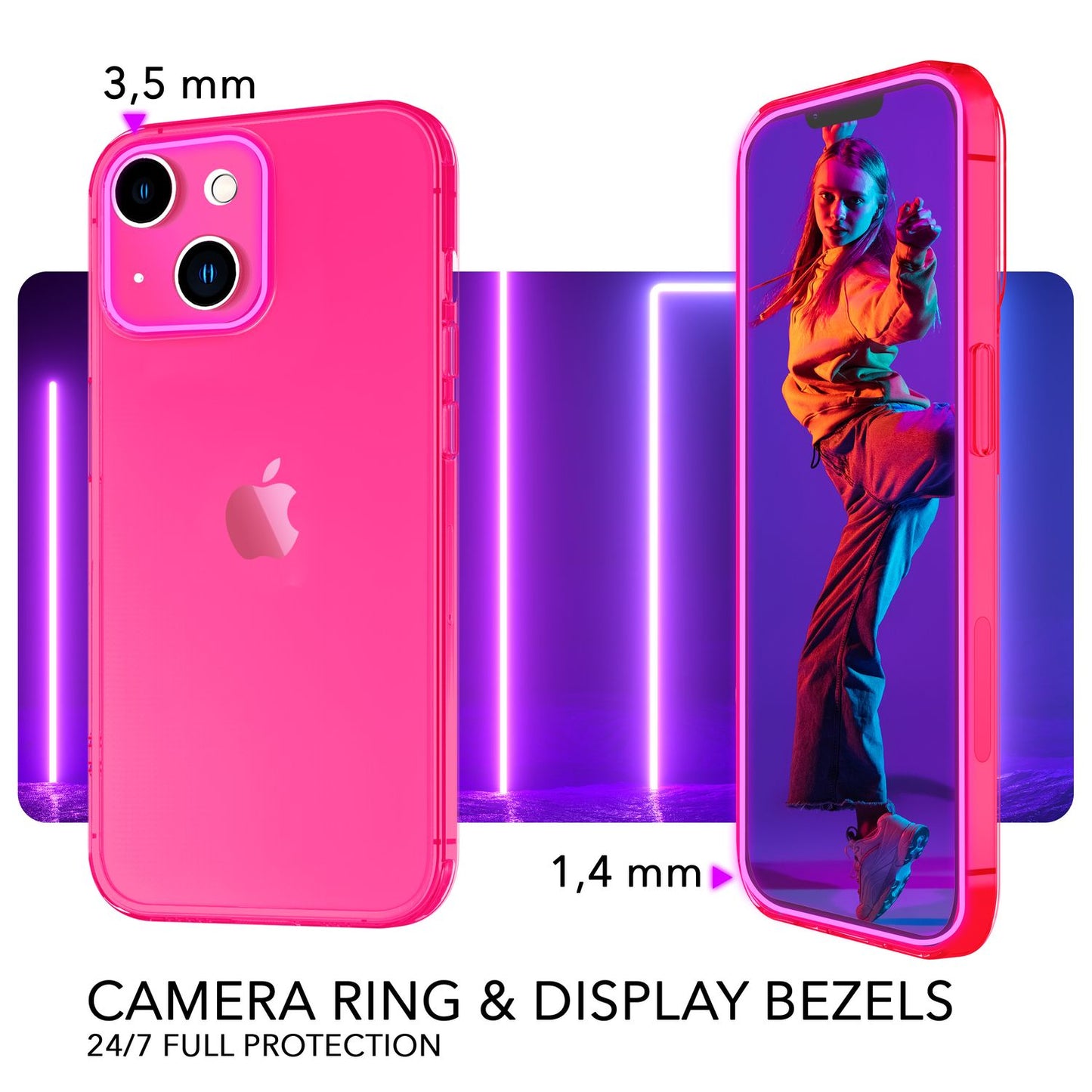 Neon Case for iPhone 14, Translucent Colorful Luminous Phone Case Protective Case