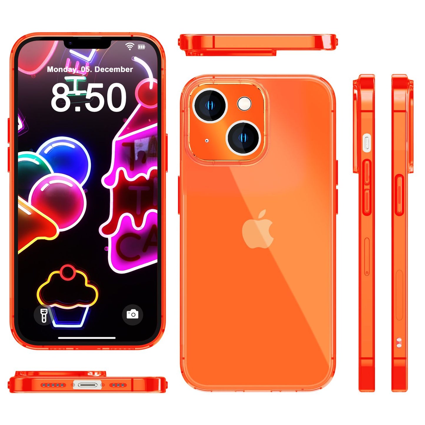 Neon Case for iPhone 14, Translucent Colorful Luminous Phone Case Protective Case