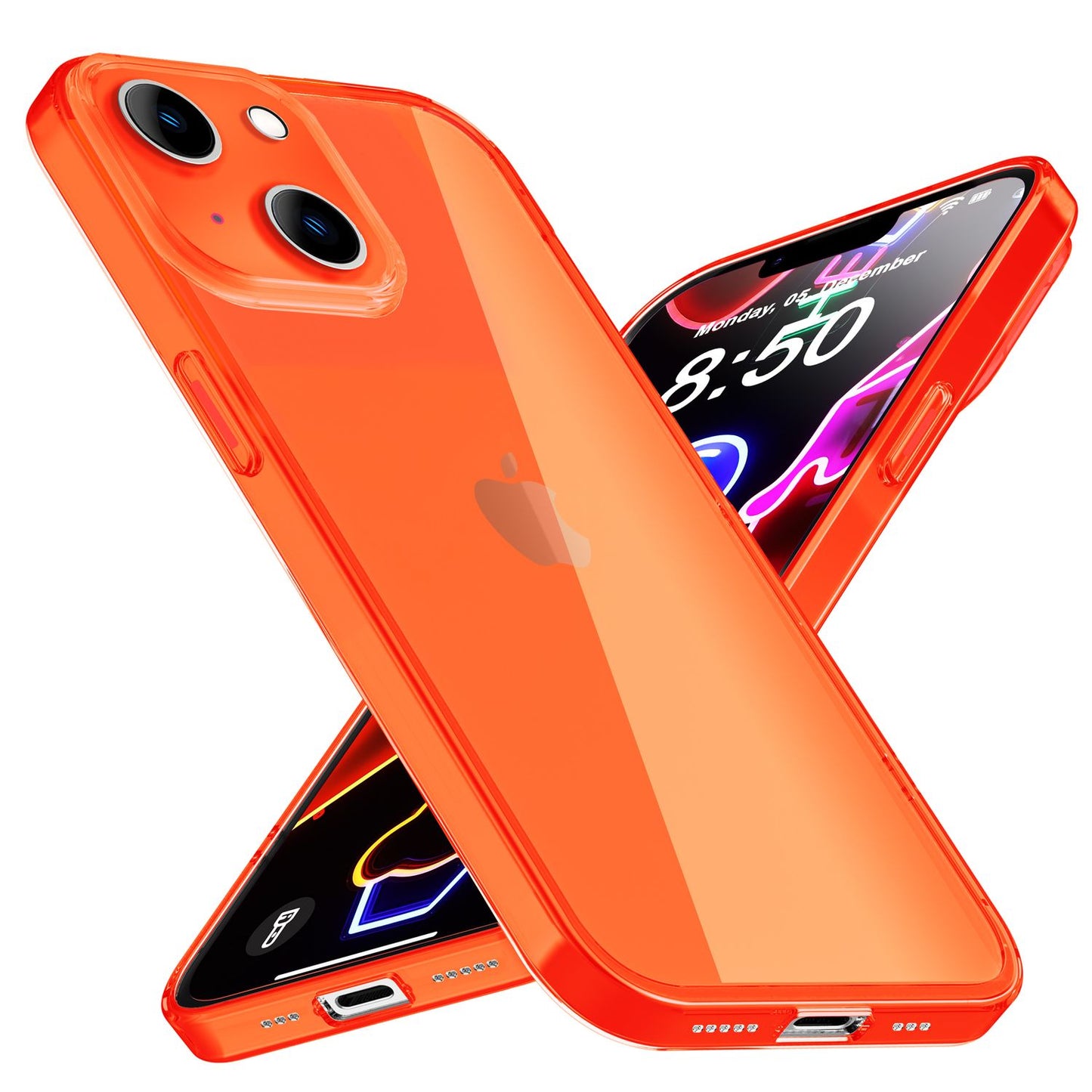 Neon Hülle für iPhone 14 Plus, Durchscheinend Bunt Handyhülle Schutzhülle Cover