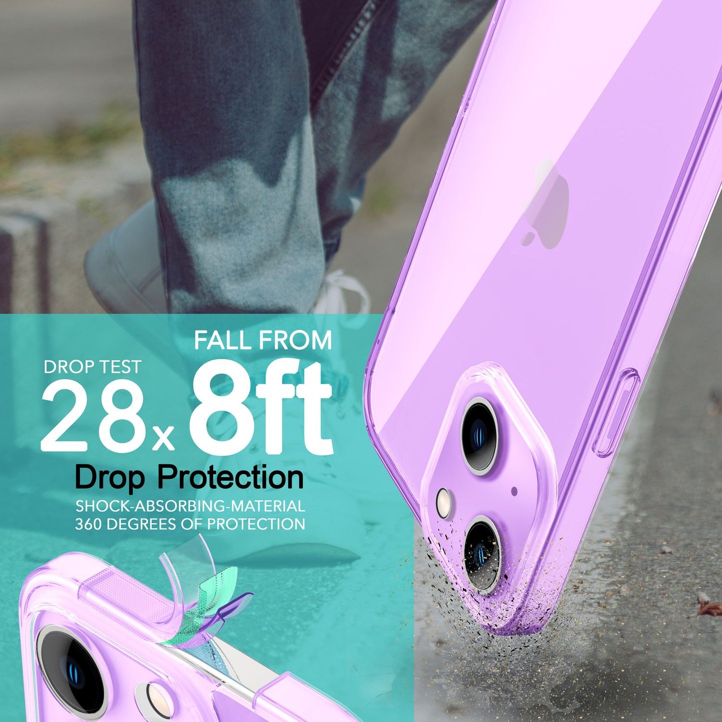 Neon Hülle für iPhone 14 Plus, Durchscheinend Bunt Handyhülle Schutzhülle Cover
