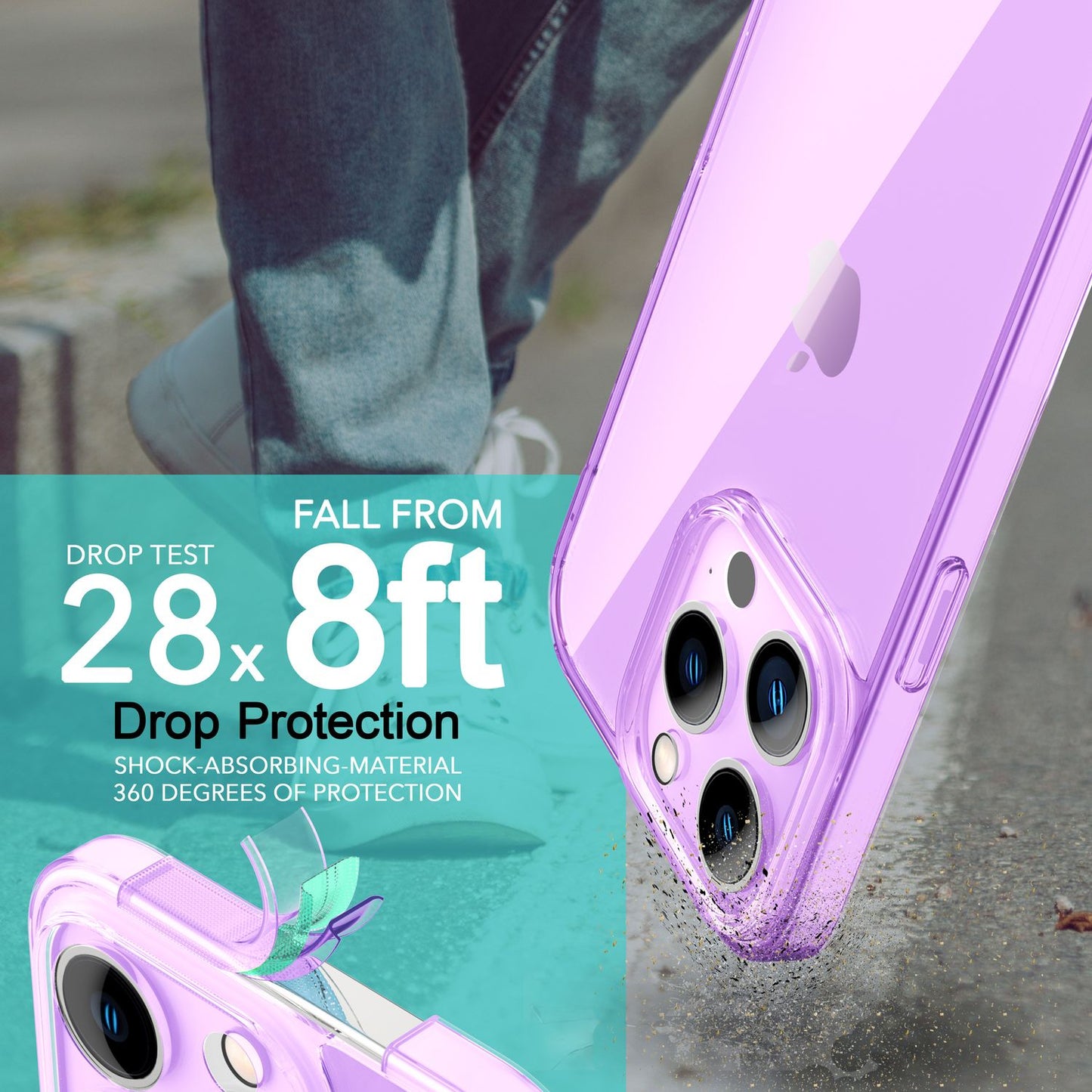 Neon Case for iPhone 14 Pro, Translucent Colorful Phone Case Cover Protective Case