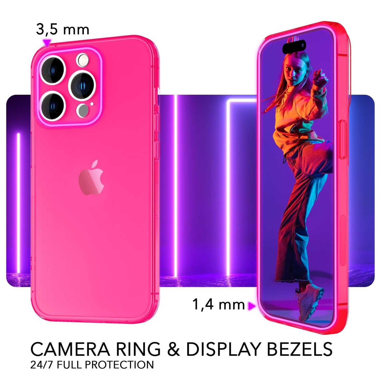 Neon Case for iPhone 14 Pro, Translucent Colorful Phone Case Cover Protective Case