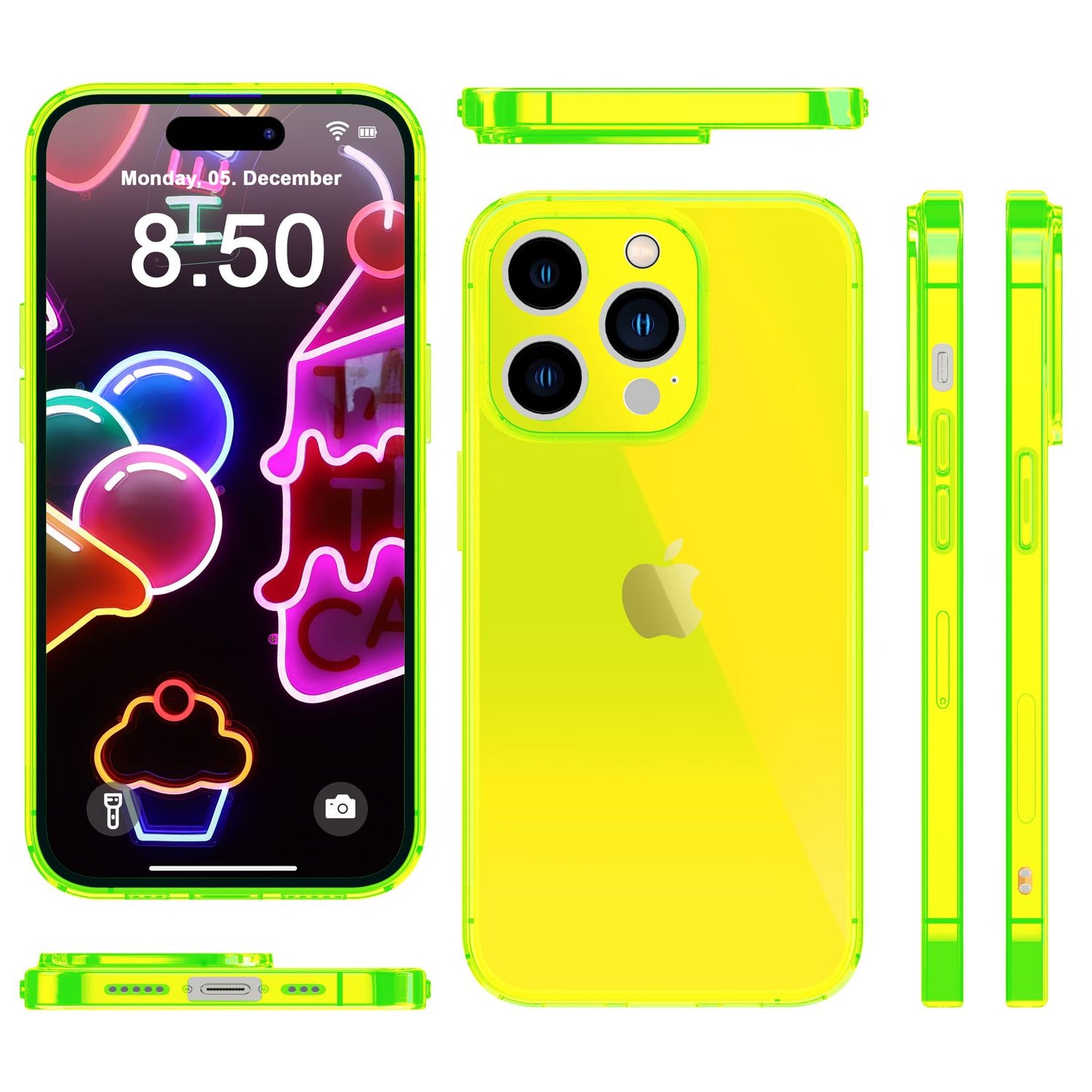 Neon Case for iPhone 14 Pro, Translucent Colorful Phone Case Cover Protective Case