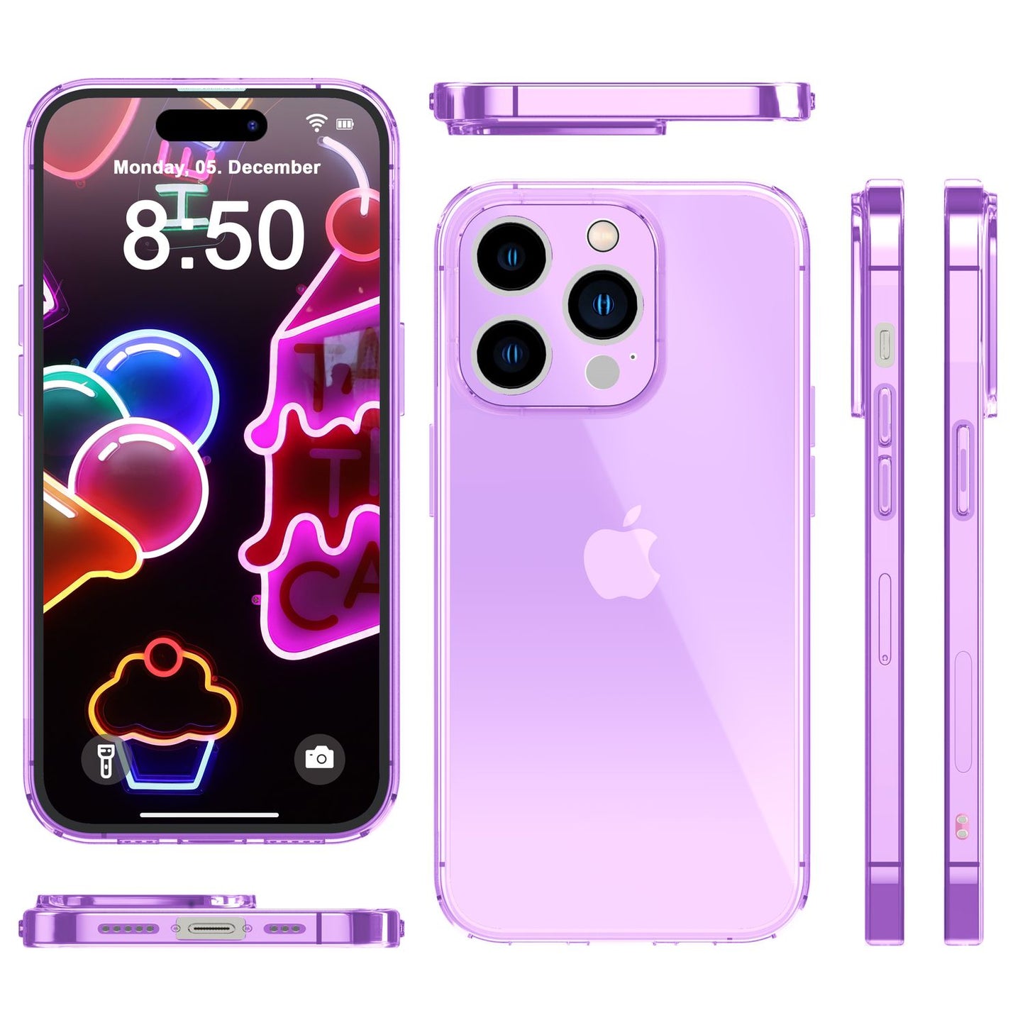 Neon Case for iPhone 14 Pro, Translucent Colorful Phone Case Cover Protective Case