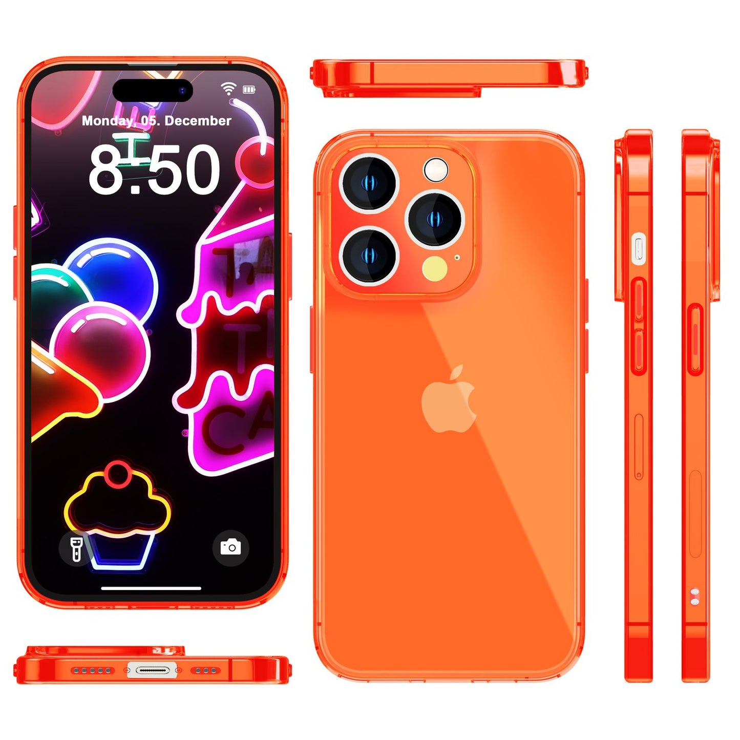 Neon Case for iPhone 14 Pro, Translucent Colorful Phone Case Cover Protective Case