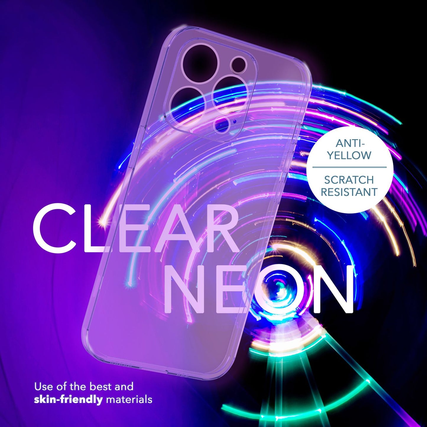 Neon Case for iPhone 14 Pro, Translucent Colorful Phone Case Cover Protective Case