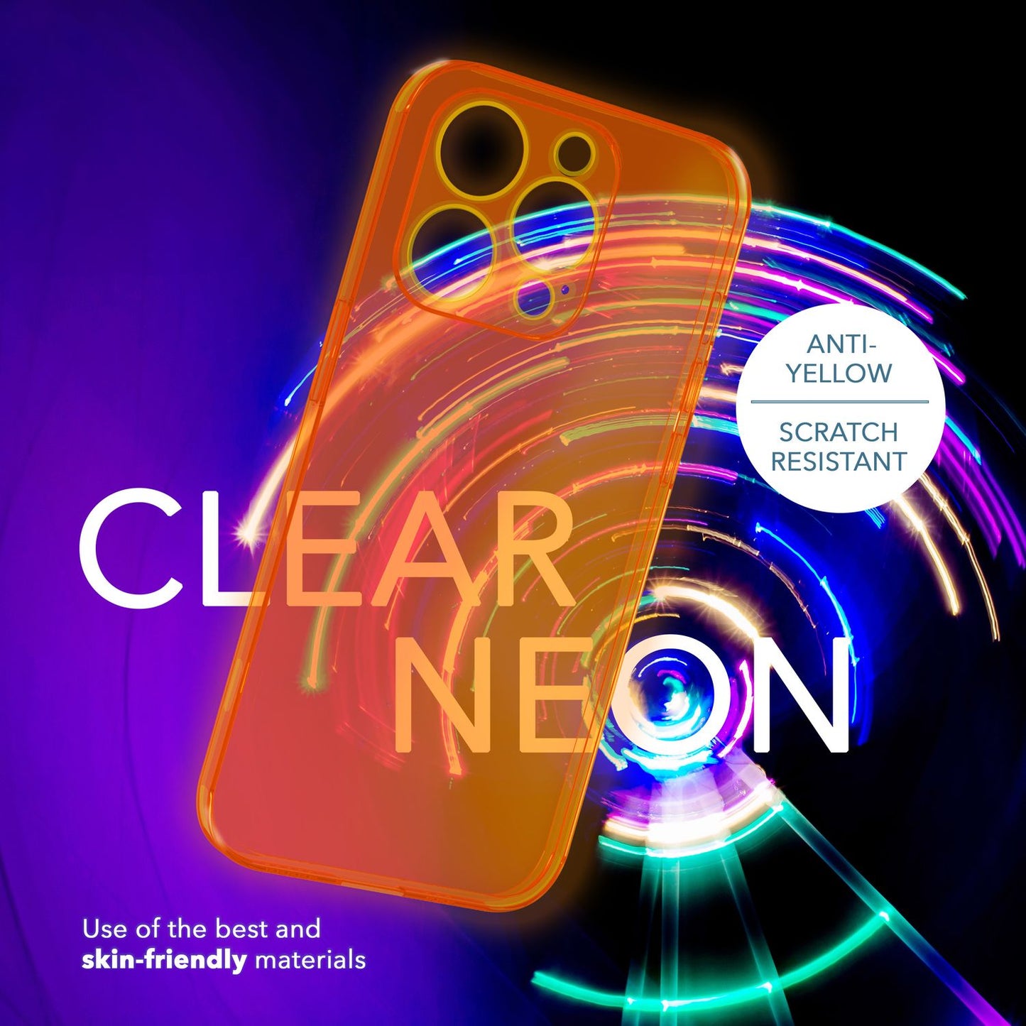 Neon Case for iPhone 14 Pro, Translucent Colorful Phone Case Cover Protective Case