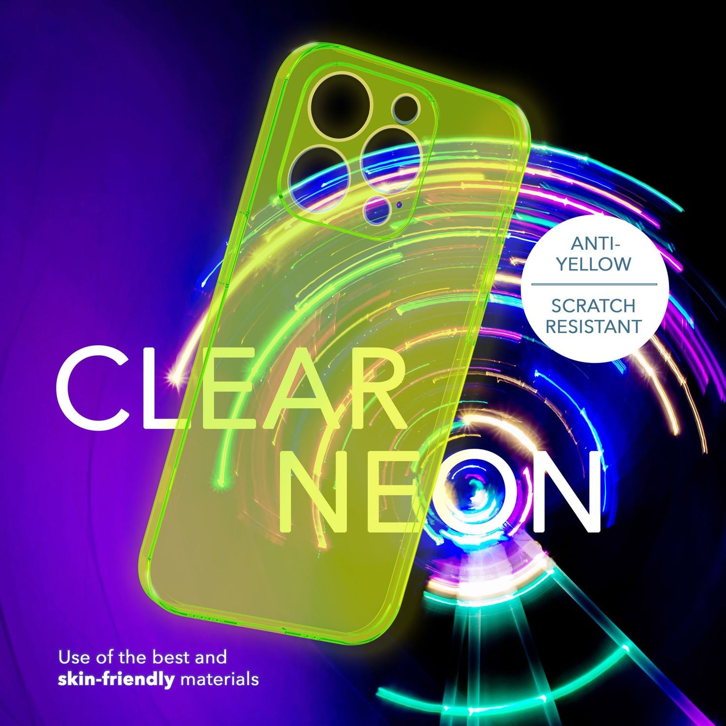 Neon Case for iPhone 14 Pro Max, Translucent Colorful TPU Protective Phone Case