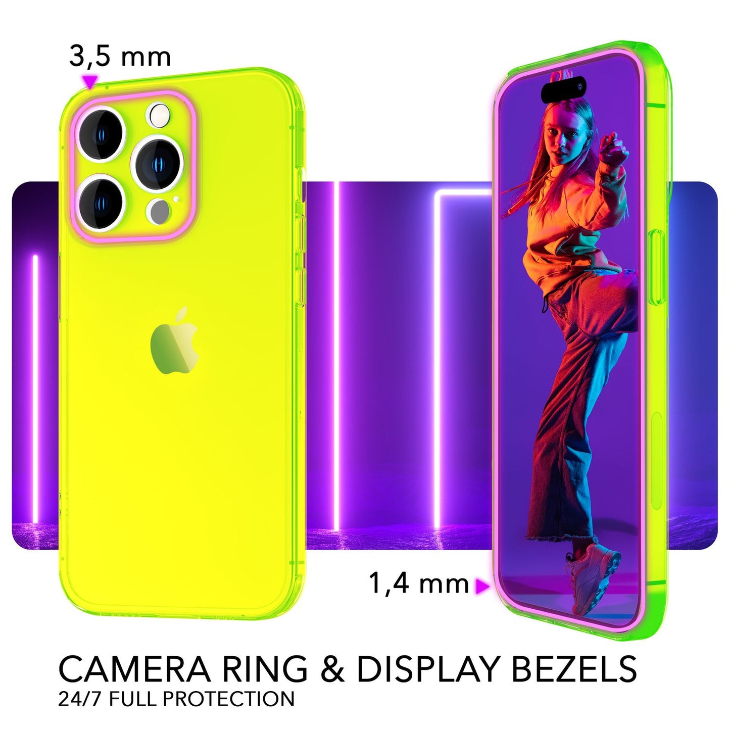 Neon Case for iPhone 14 Pro Max, Translucent Colorful TPU Protective Phone Case