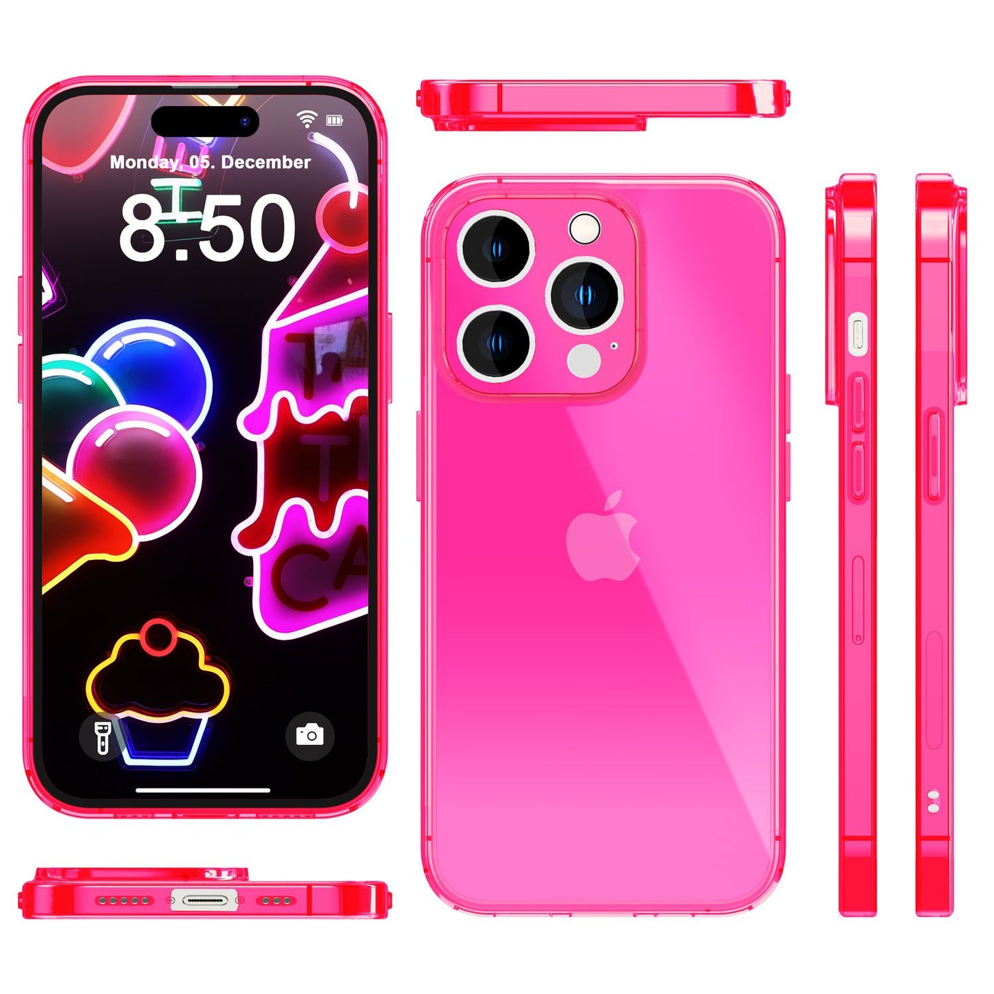 Neon Case for iPhone 14 Pro Max, Translucent Colorful TPU Protective Phone Case