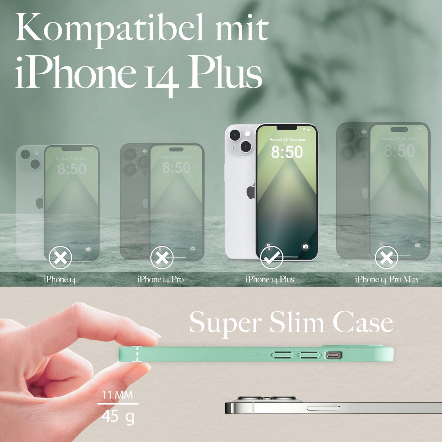 Bio Hülle mit MagSafe für iPhone 14 Plus, Nachhaltig Öko Case Umweltfreundlich