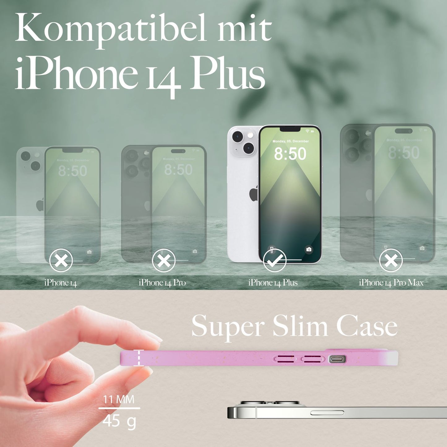 Bio Hülle mit MagSafe für iPhone 14 Plus, Nachhaltig Öko Case Umweltfreundlich