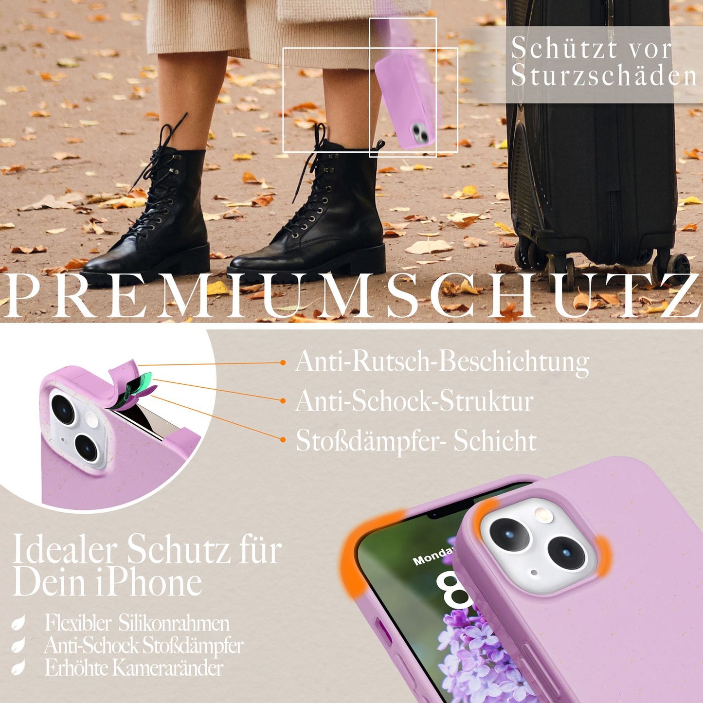 Bio Hülle mit MagSafe für iPhone 14 Plus, Nachhaltig Öko Case Umweltfreundlich