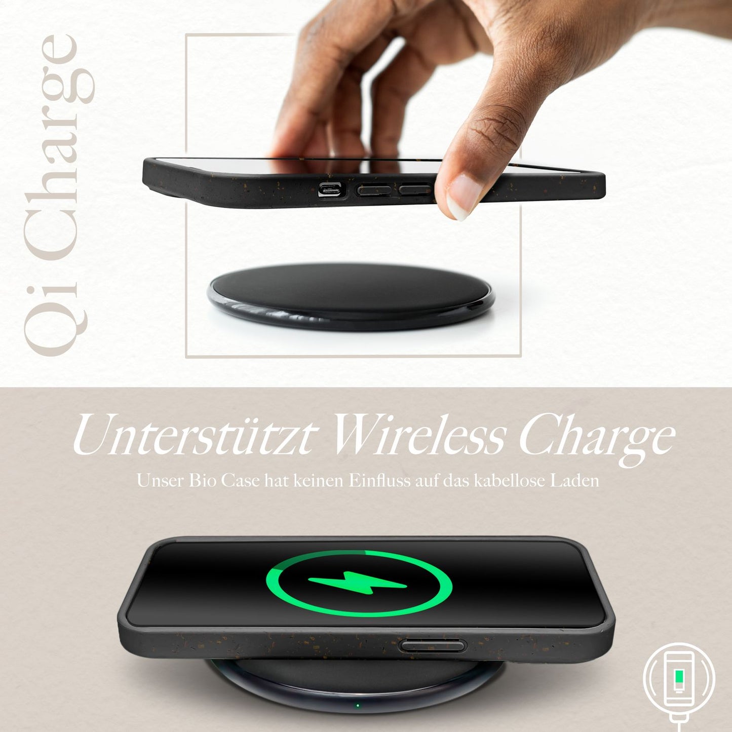 Lífrænt hulstur fyrir iPhone 14 Pro, sjálfbært vistvænt hulstur, umhverfisvænt náttúrulegt hulstur