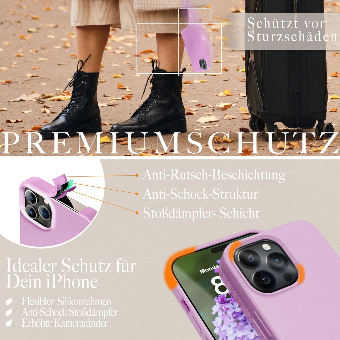 Bio case for iPhone 14 Pro Max, sustainable case, eco-friendly natural cover