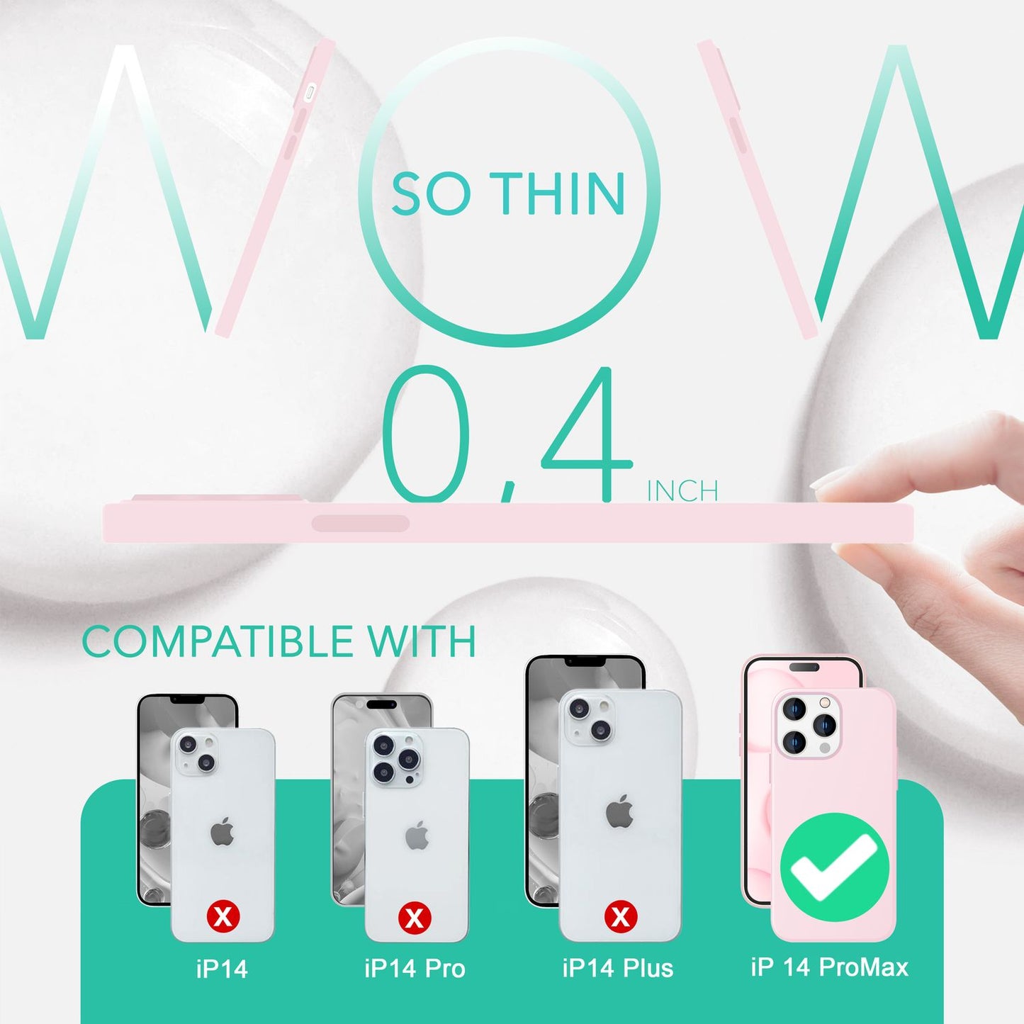 MagSafe hulstur með tvöföldu verndargleri fyrir iPhone 14 Pro Max, auðvelt að þrífa sílikonhulstur