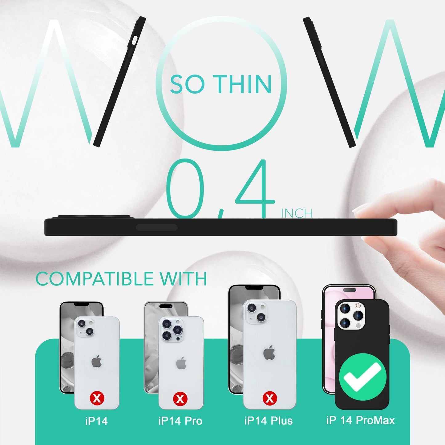 MagSafe hulstur með tvöföldu verndargleri fyrir iPhone 14 Pro Max, auðvelt að þrífa sílikonhulstur