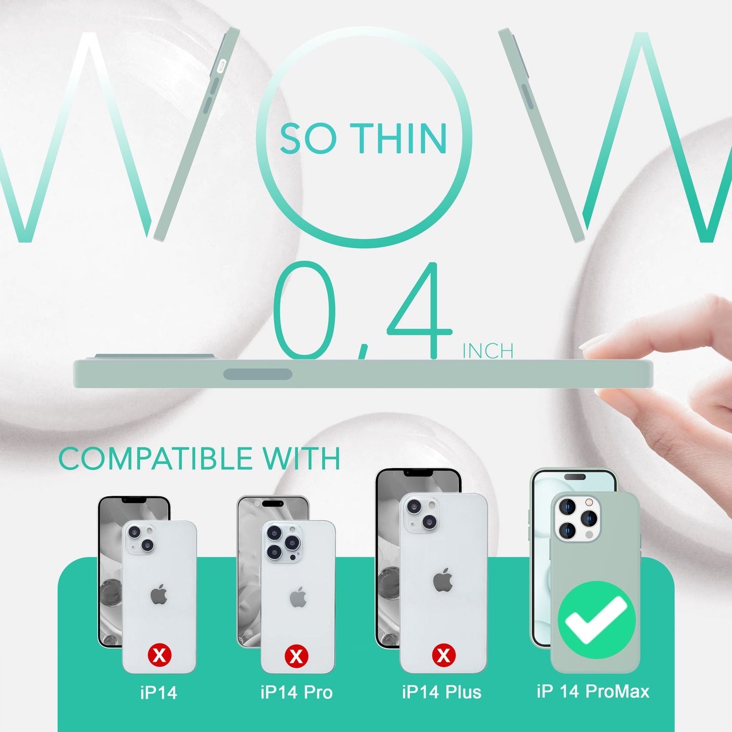 MagSafe hulstur með tvöföldu verndargleri fyrir iPhone 14 Pro Max, auðvelt að þrífa sílikonhulstur