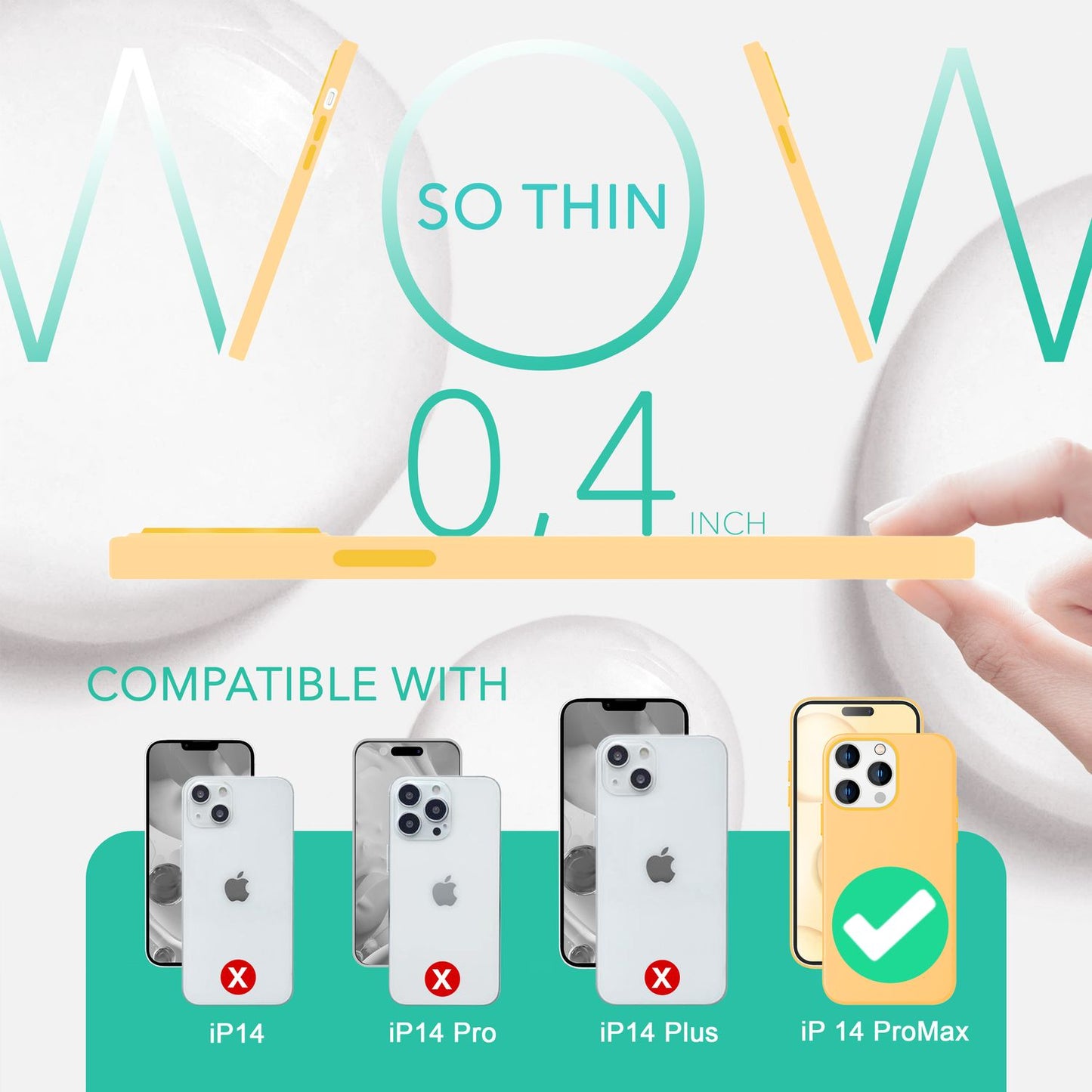 MagSafe hulstur með tvöföldu verndargleri fyrir iPhone 14 Pro Max, auðvelt að þrífa sílikonhulstur