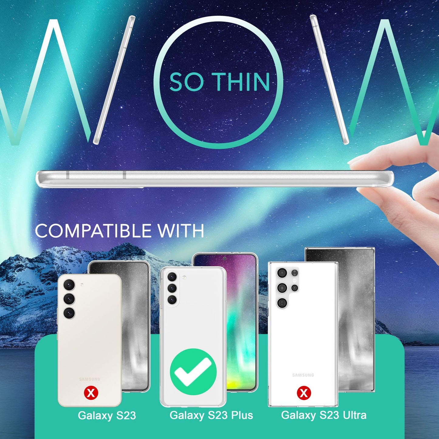 Klare Silikon Hülle für Samsung Galaxy S23 Plus, 2x Displayschutz & Kameraschutz