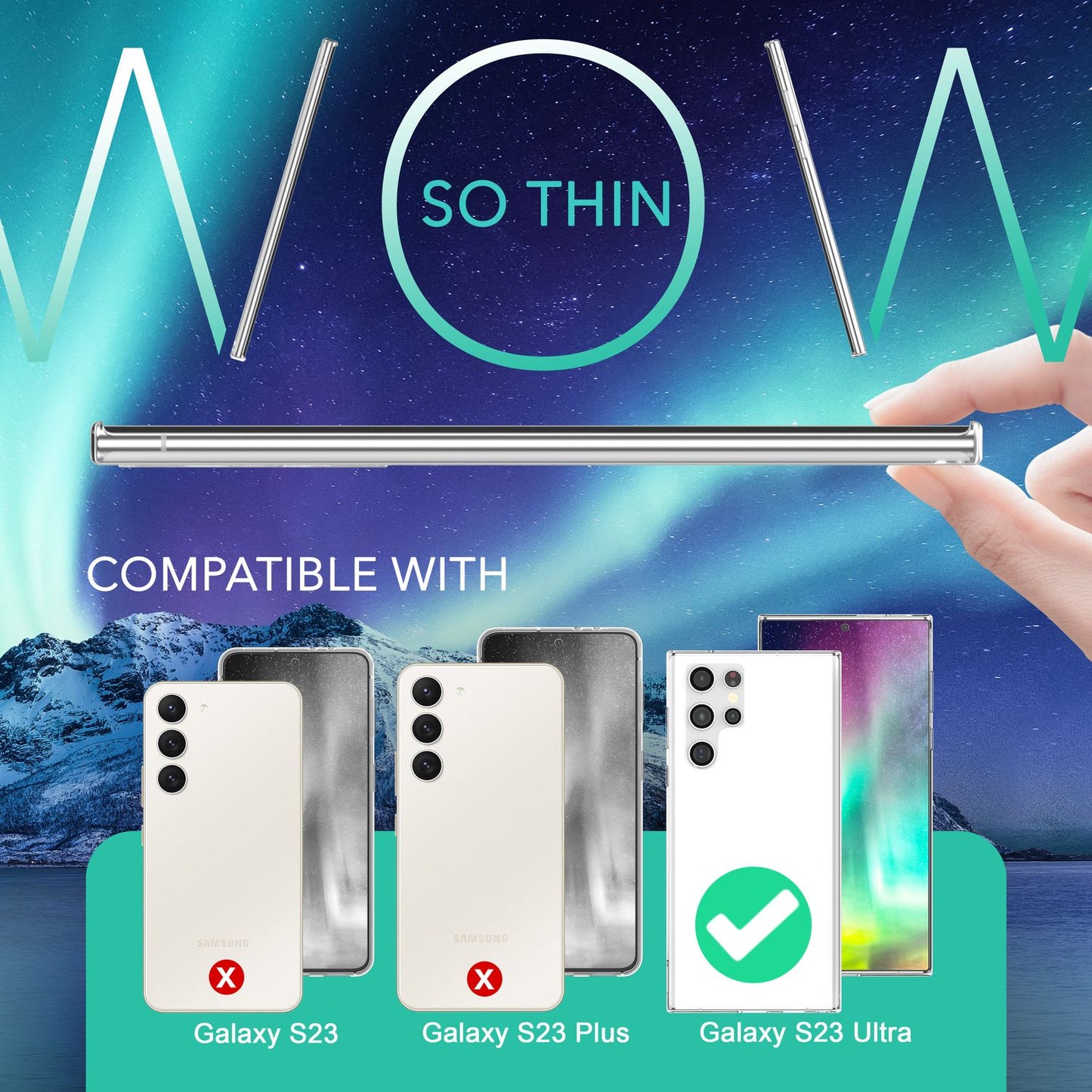 Glært sílikonhulstur fyrir Samsung Galaxy S23 Ultra, tvöfaldur skjávörn og myndavélarvörn