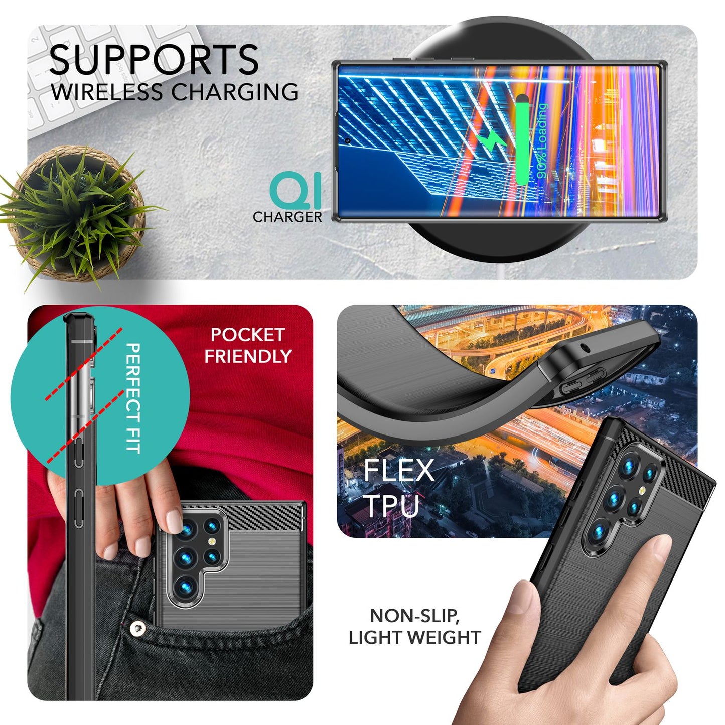 Kolefnisútlitshlíf fyrir Samsung Galaxy S23 Ultra, tvöfaldur skjávörn og myndavélarvörn