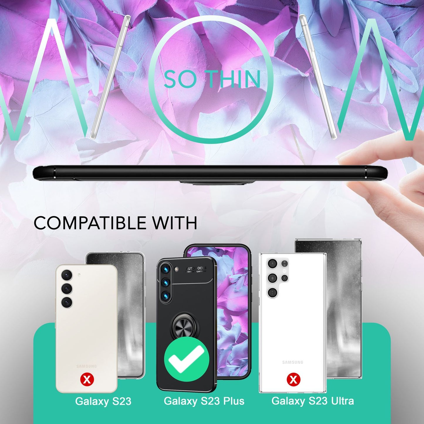 Matt hringlaga sílikonhulstur fyrir Samsung Galaxy S23 Plus, 2x skjávörn