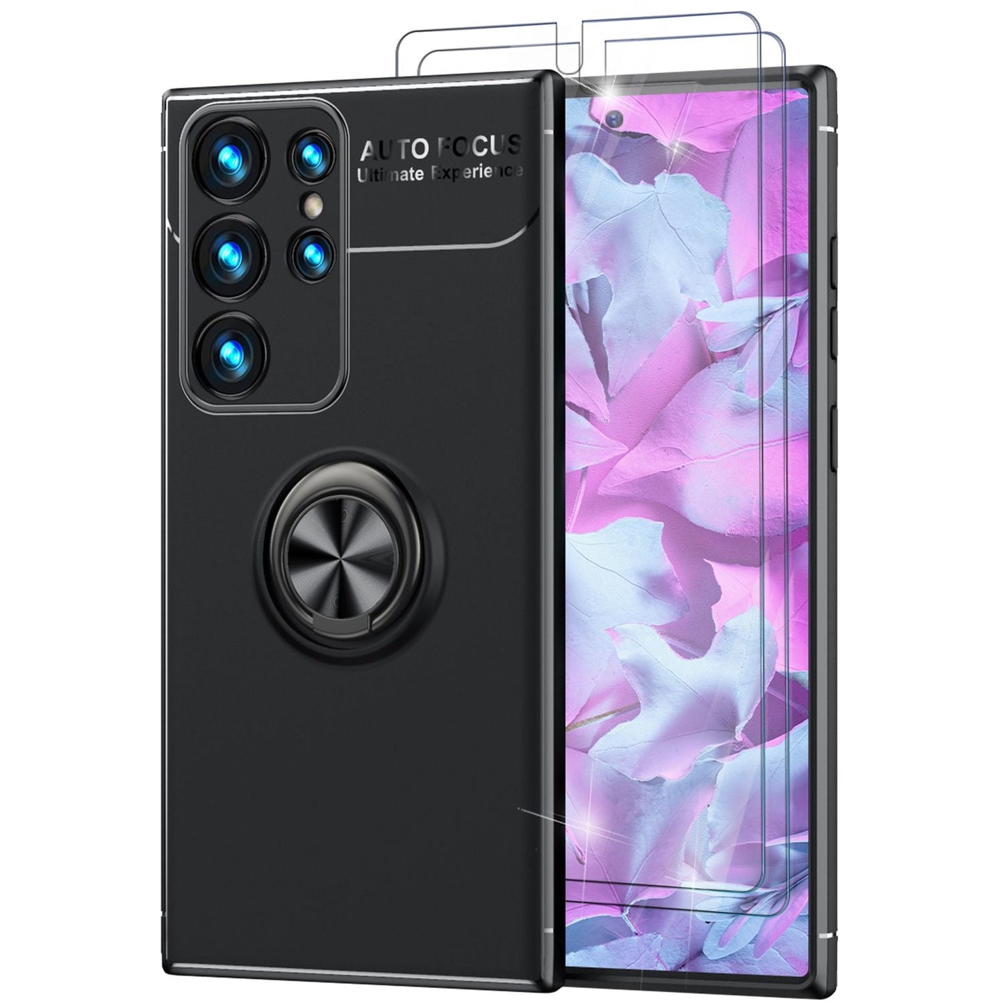 Ring silicone case for Samsung Galaxy S23 Ultra, 2x screen protectors