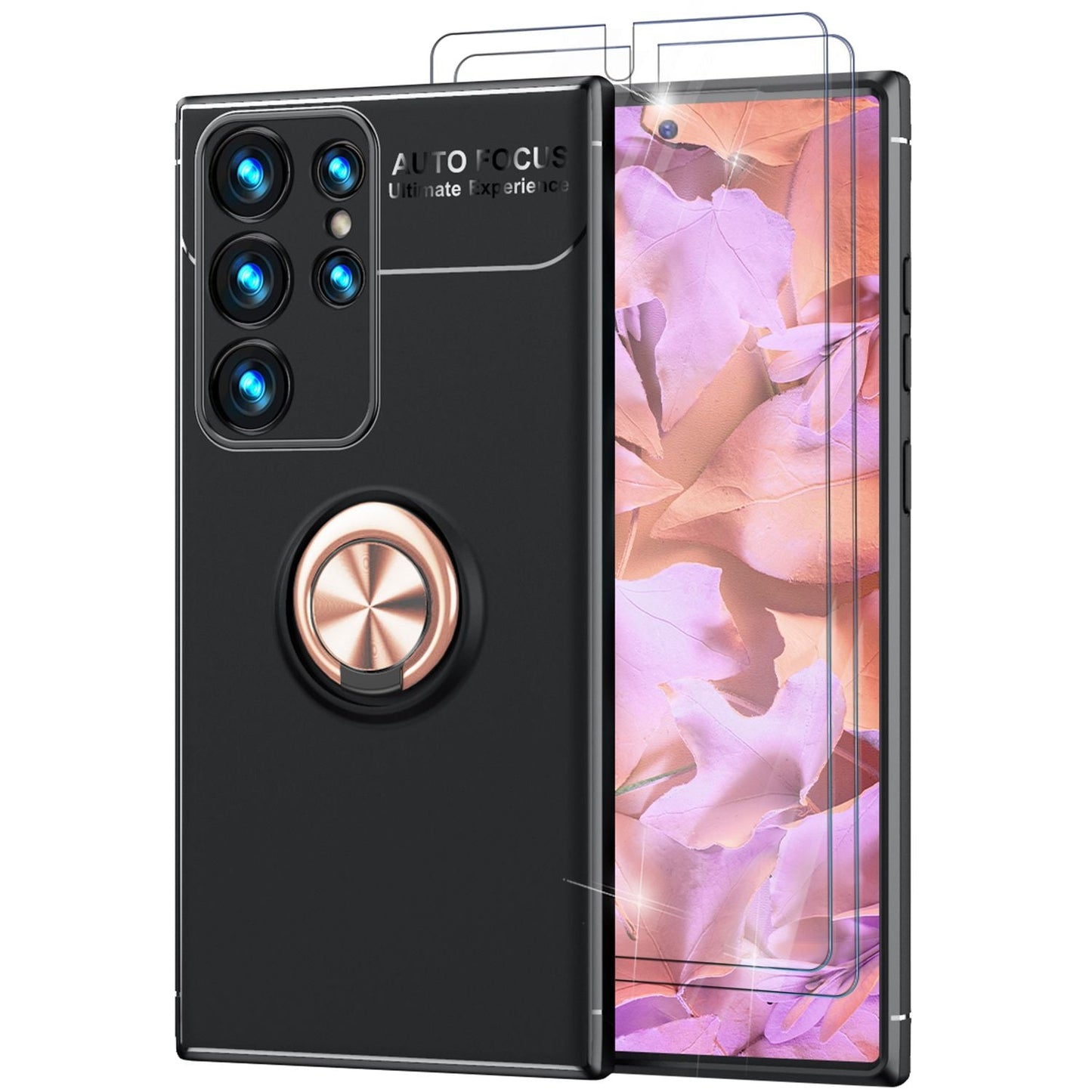 Ring silicone case for Samsung Galaxy S23 Ultra, 2x screen protectors