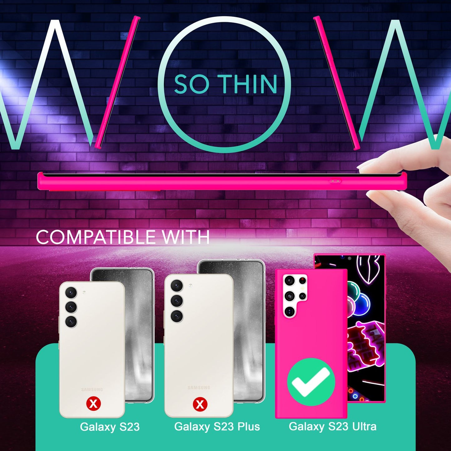 Bunte Neon Silikon Hülle für Samsung Galaxy S23 Ultra, 2x Displayschutz