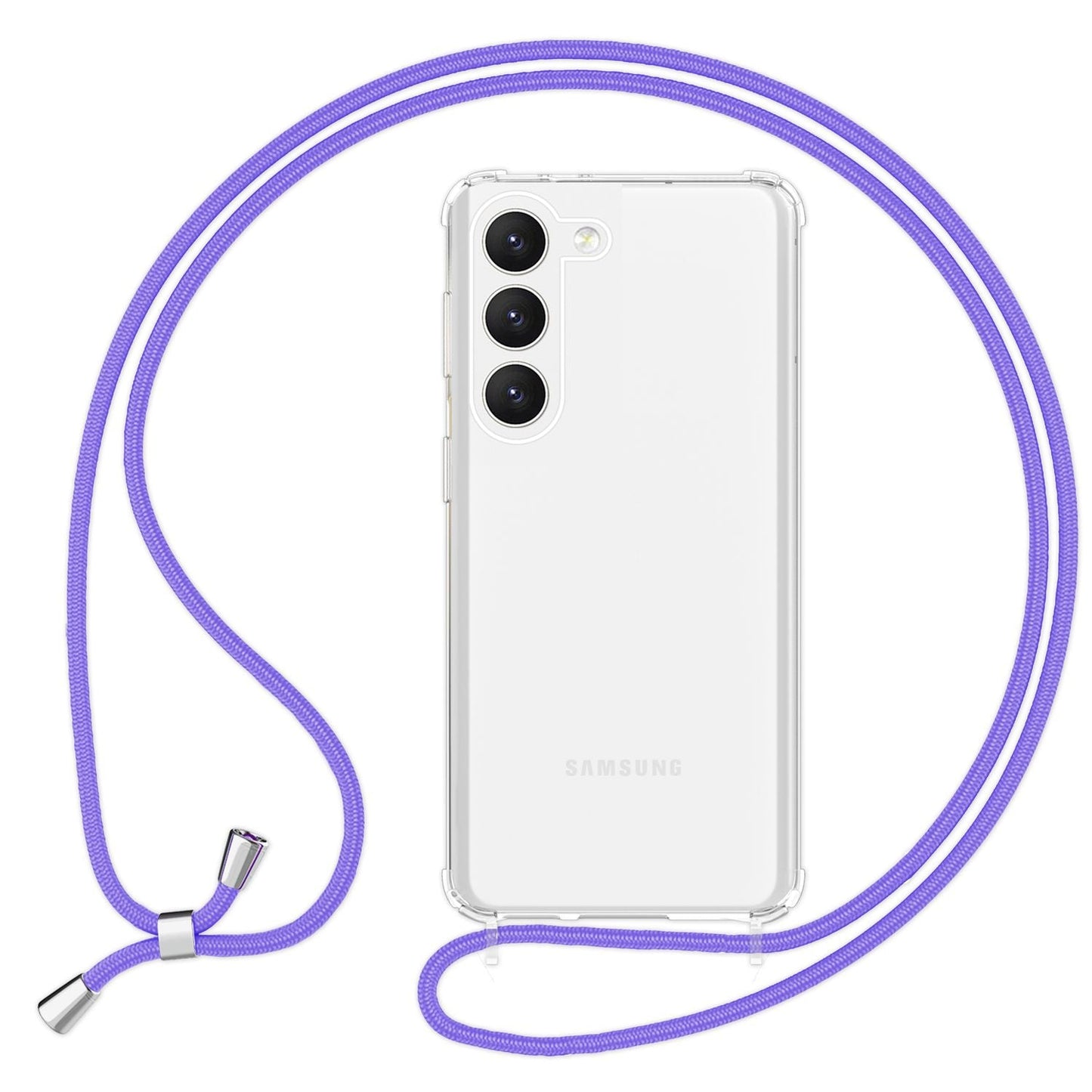 Gegnsætt hulstur með keðju fyrir Samsung Galaxy S23 Plus