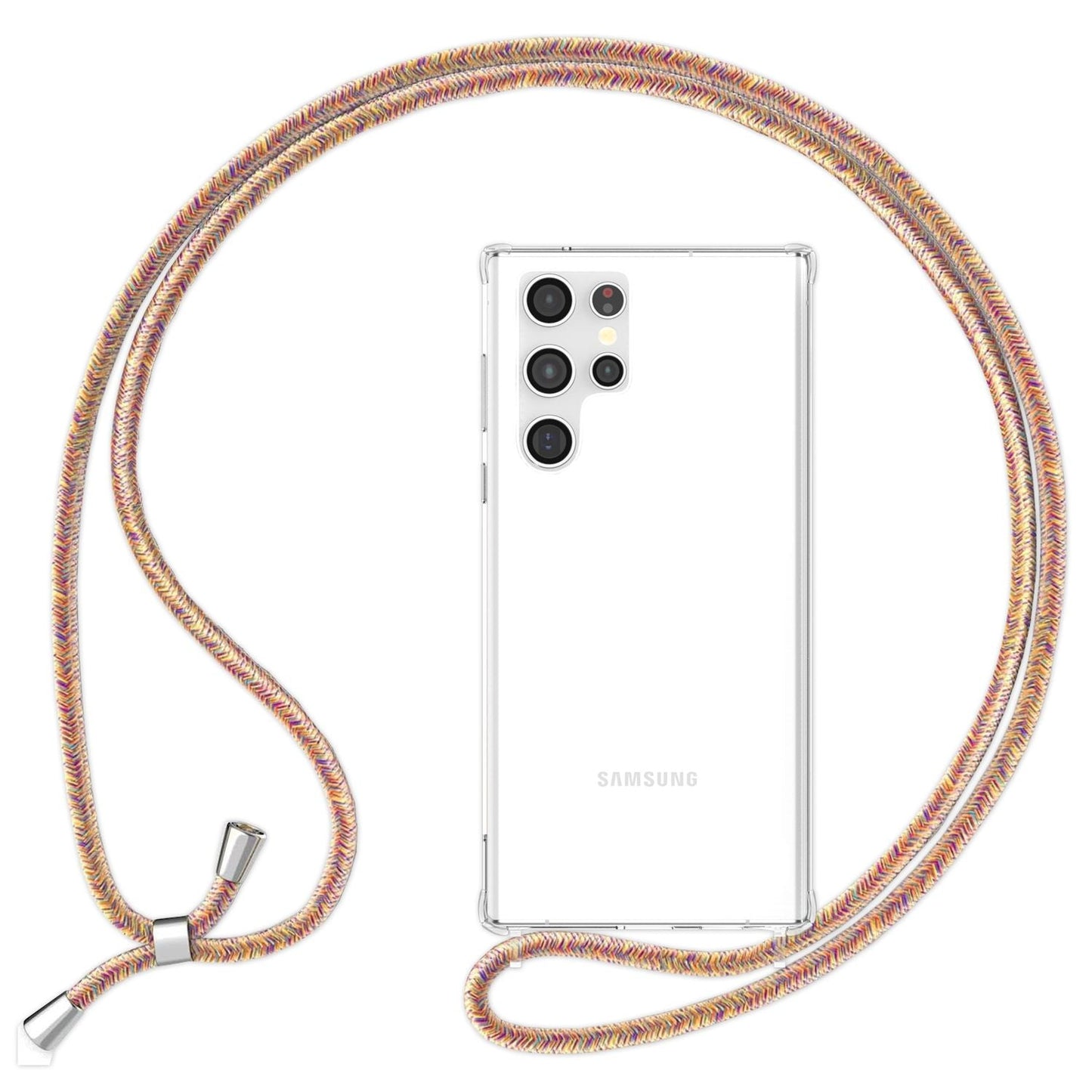 Gegnsætt hulstur með keðju fyrir Samsung Galaxy S23 Ultra