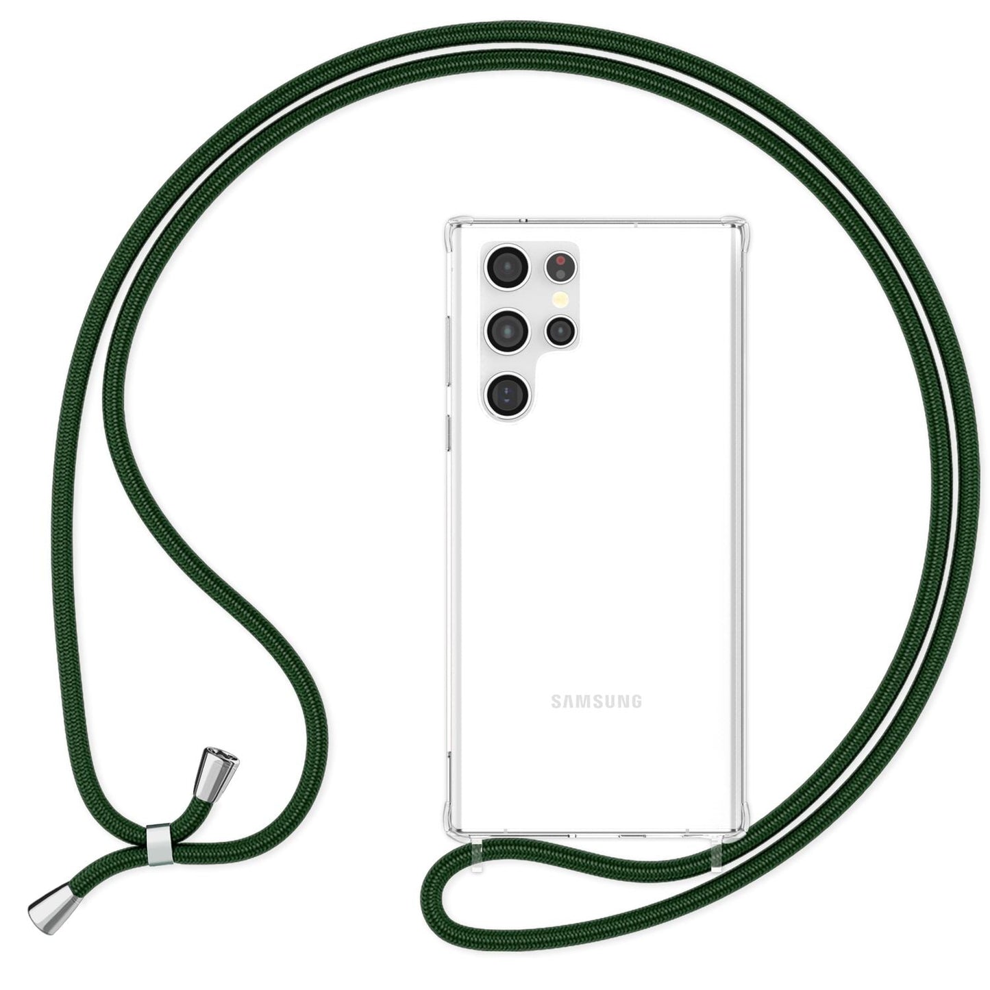 Gegnsætt hulstur með keðju fyrir Samsung Galaxy S23 Ultra