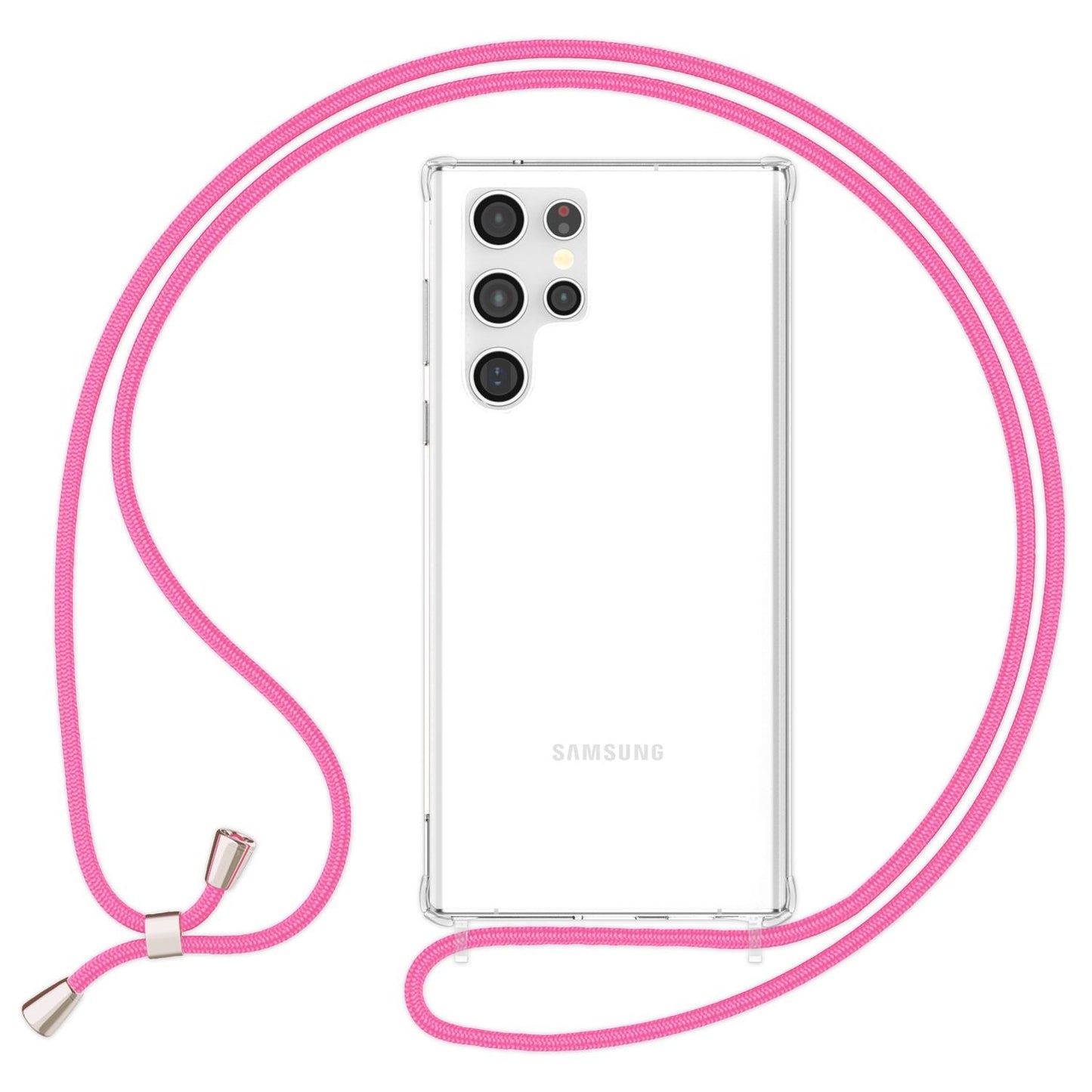 Gegnsætt hulstur með keðju fyrir Samsung Galaxy S23 Ultra