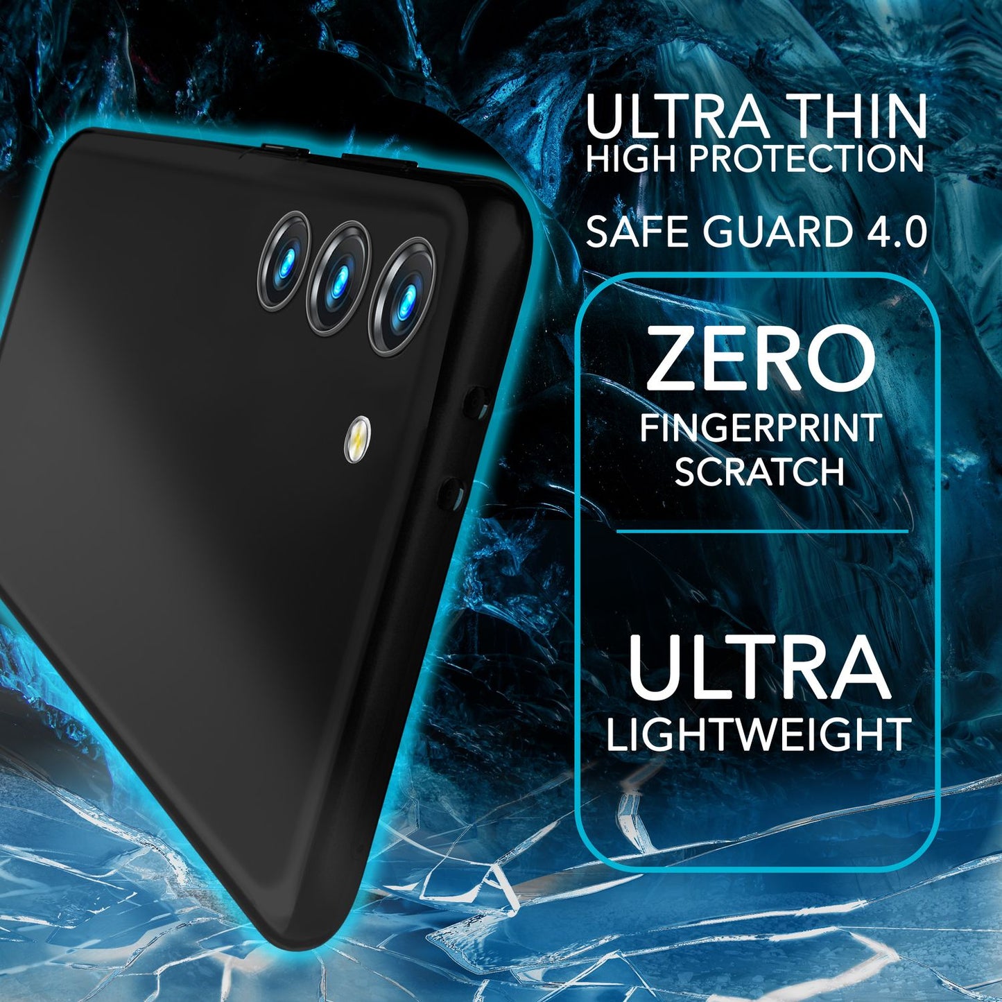 Matt símahulstur, 0,3 mm þunnt, fyrir Samsung Galaxy S23, 2x skjávörn